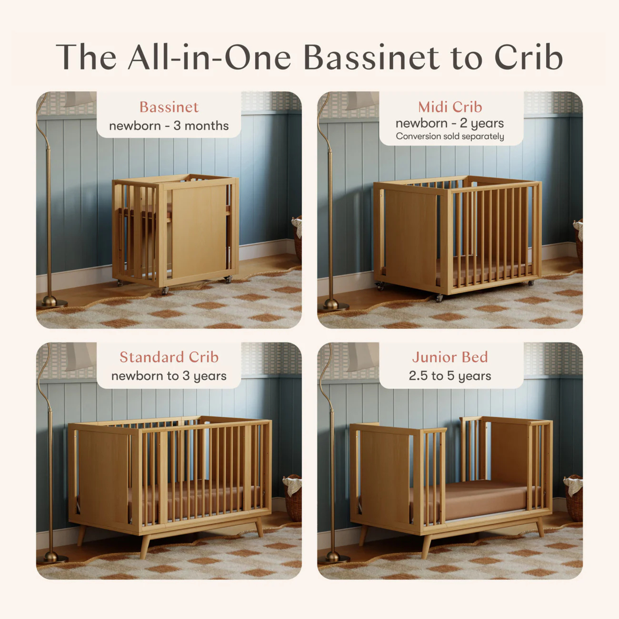 BABYLETTO Palma 8-in-1 Convertible All-Stages® Crib
