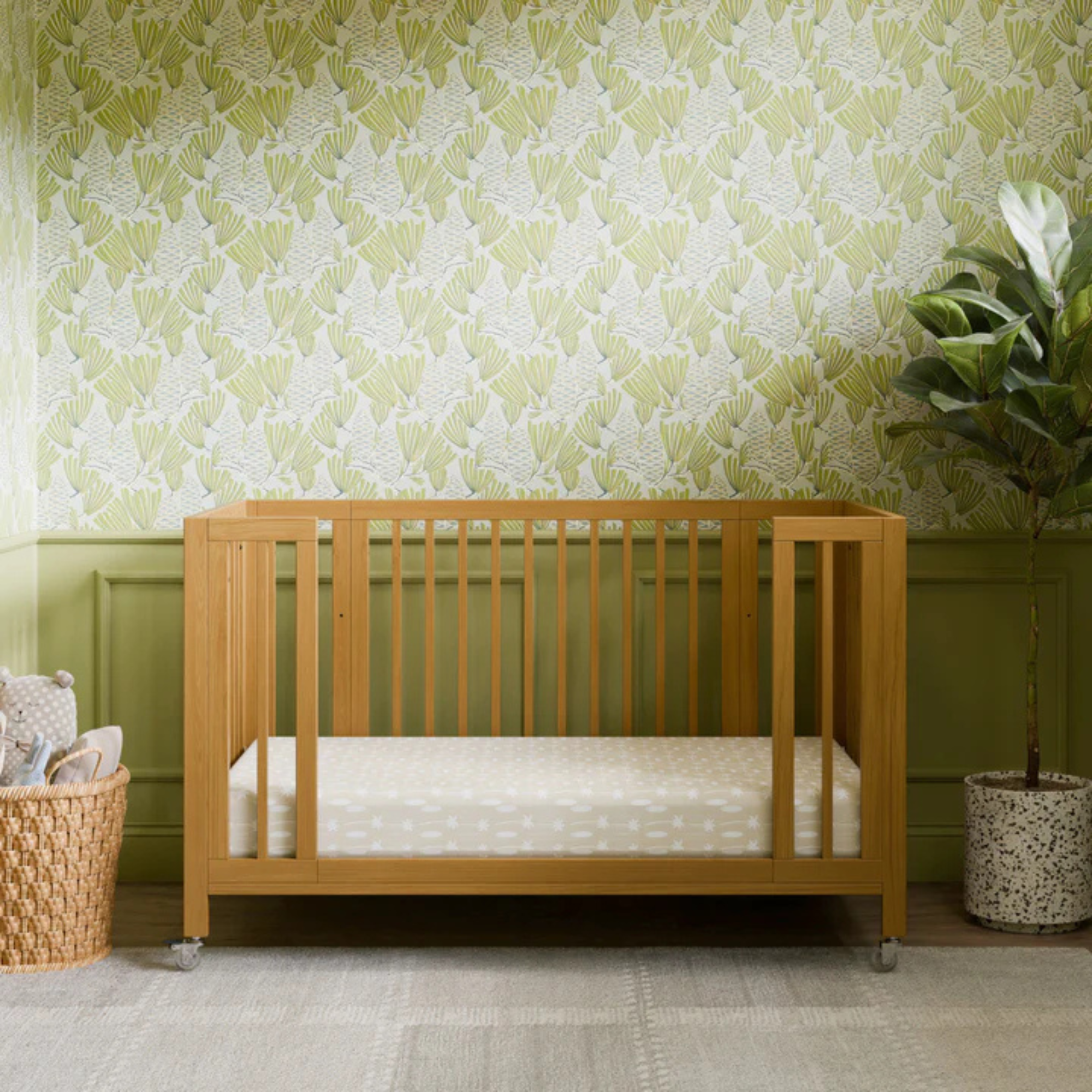 BABYLETTO Rolli 9-in-1 Convertible All-Stages Crib w/ Bassinet & Toddler Bed Kits