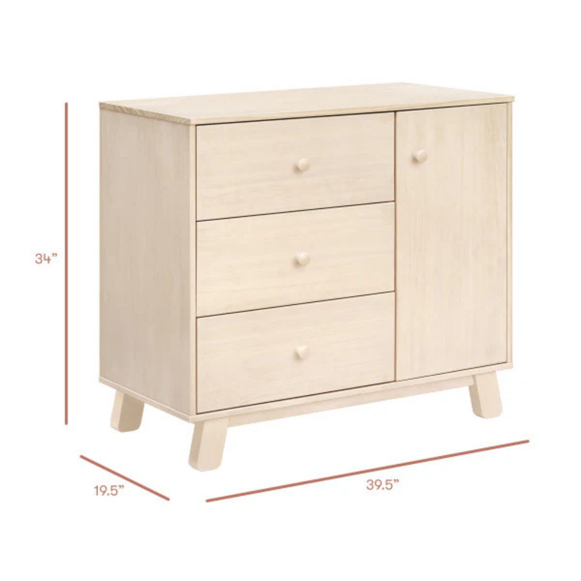 BABYLETTO Commode moderne 3 tiroirs Hudson