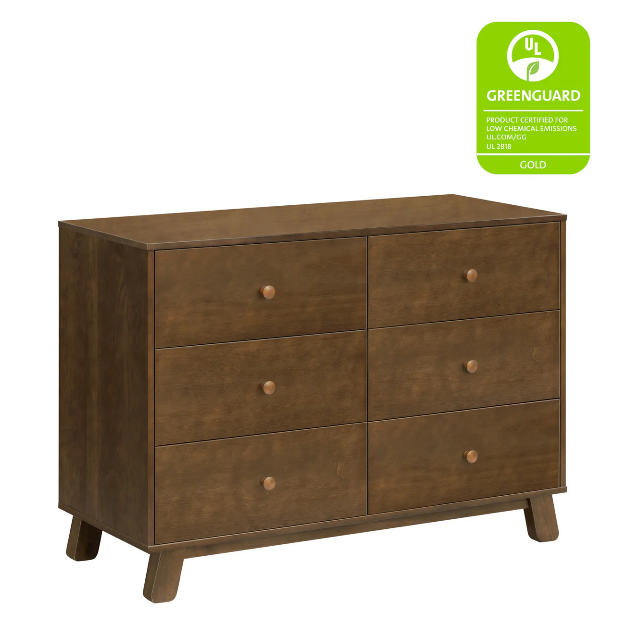 BABYLETTO Commode double moderne assemblée 6 tiroirs Hudson