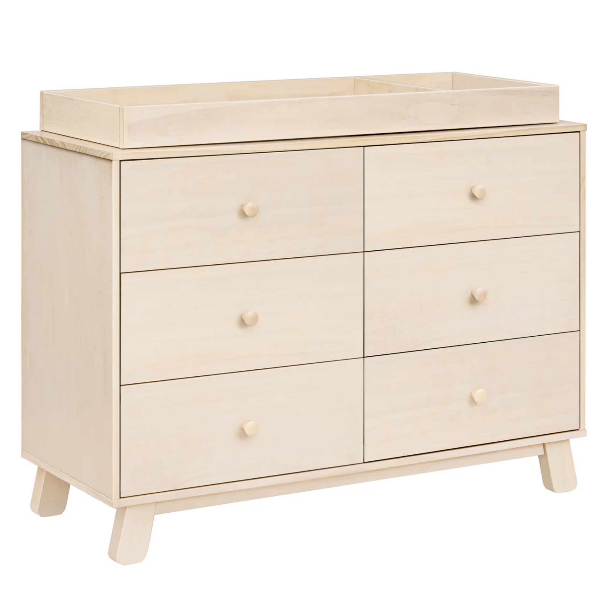 BABYLETTO Commode double moderne assemblée 6 tiroirs Hudson