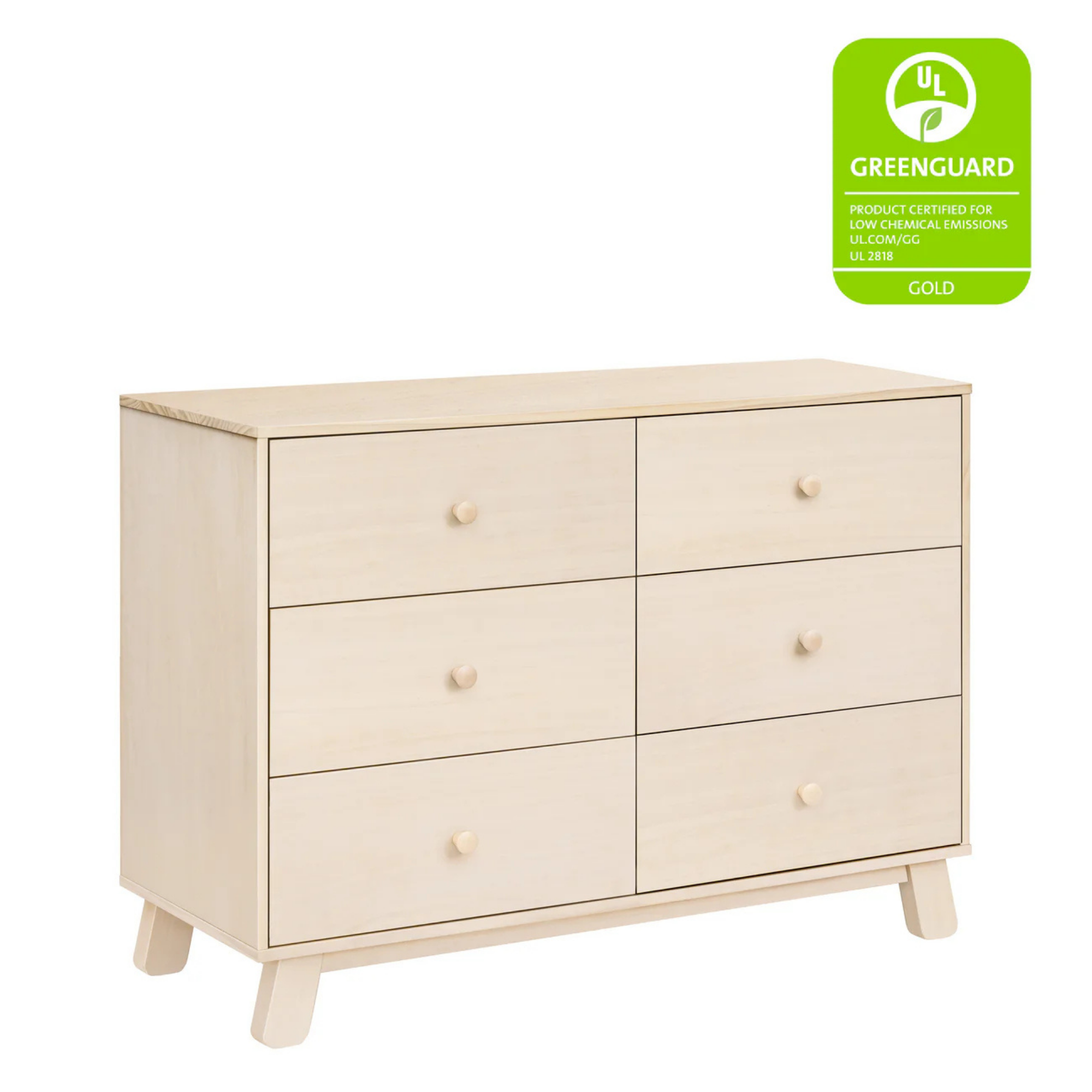 BABYLETTO Commode double moderne assemblée 6 tiroirs Hudson
