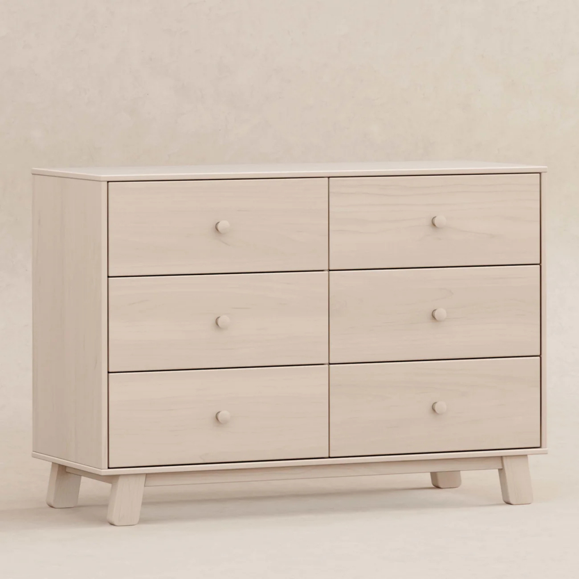 BABYLETTO Commode double moderne assemblée 6 tiroirs Hudson