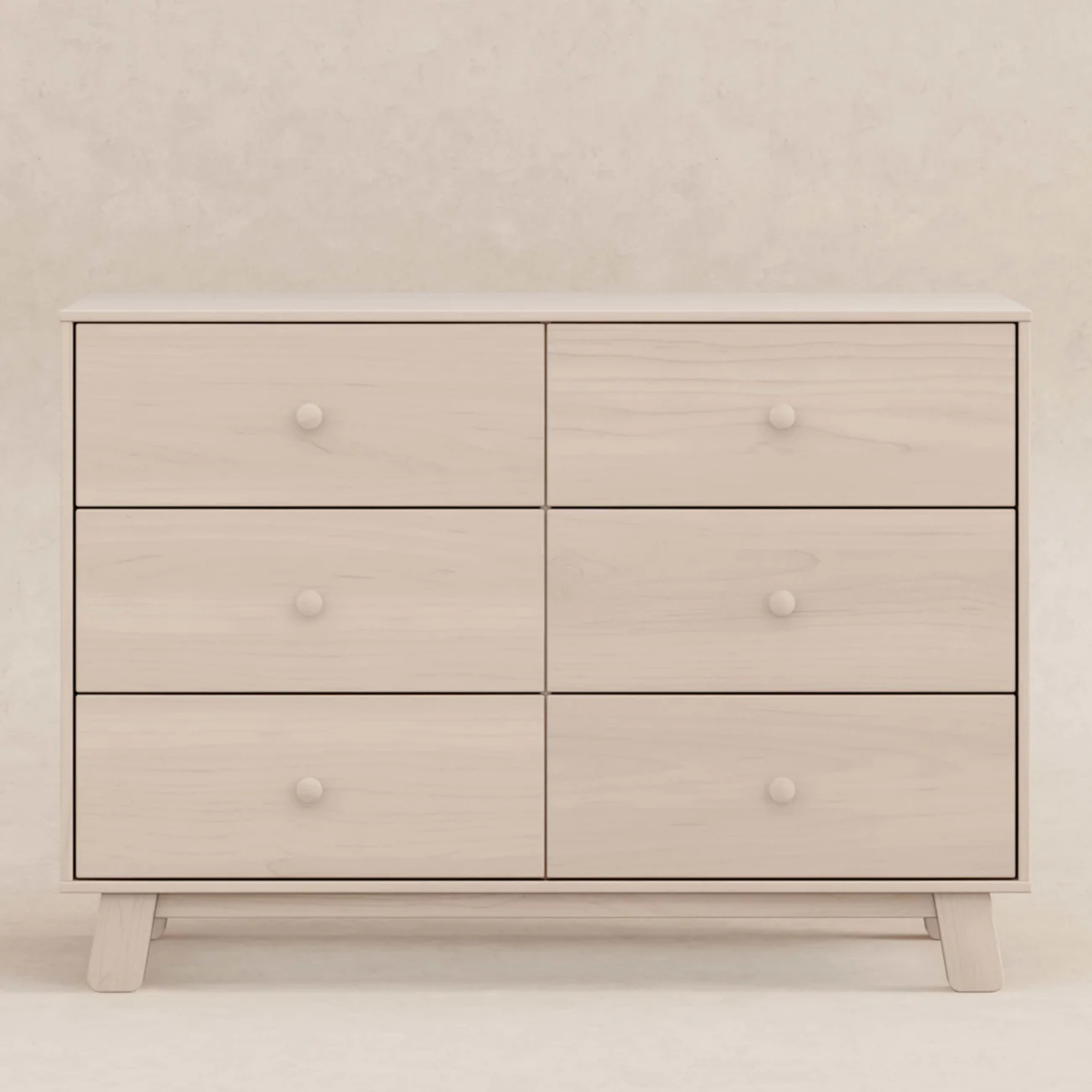BABYLETTO Commode double moderne assemblée 6 tiroirs Hudson