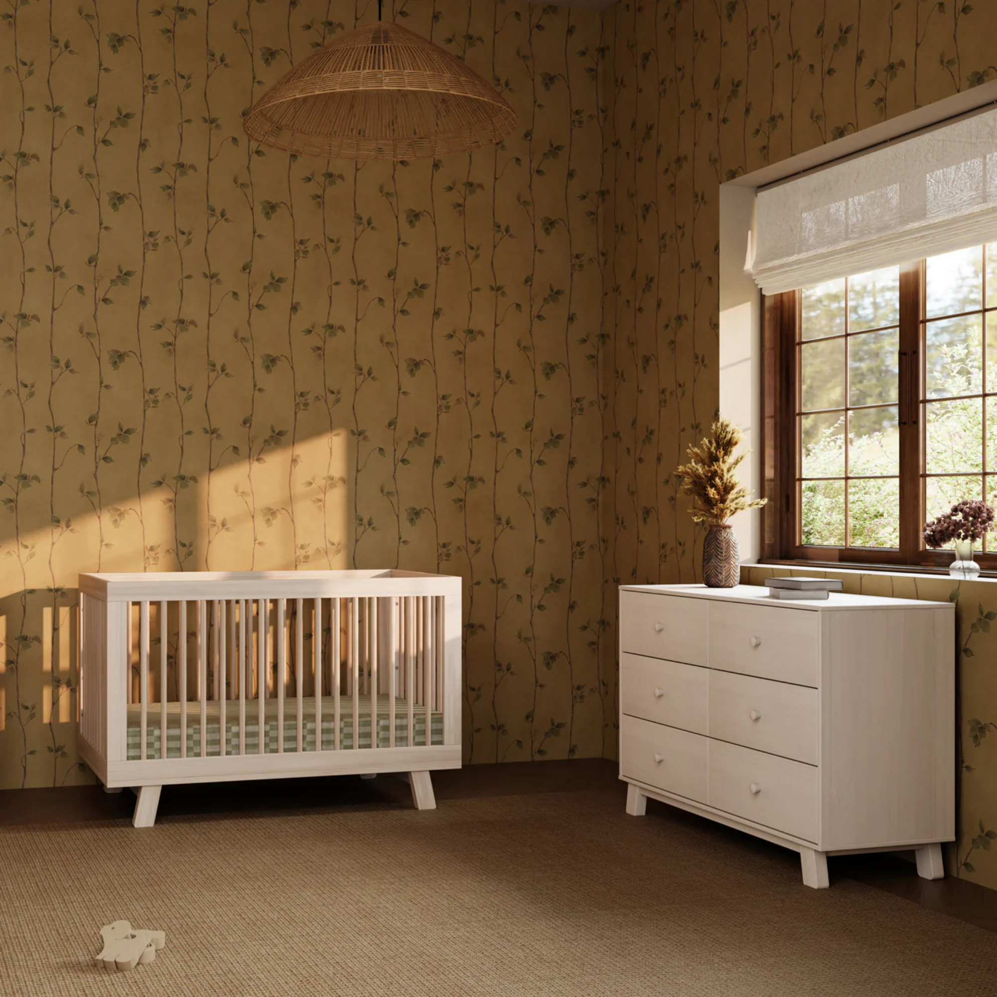 BABYLETTO Commode double moderne assemblée 6 tiroirs Hudson