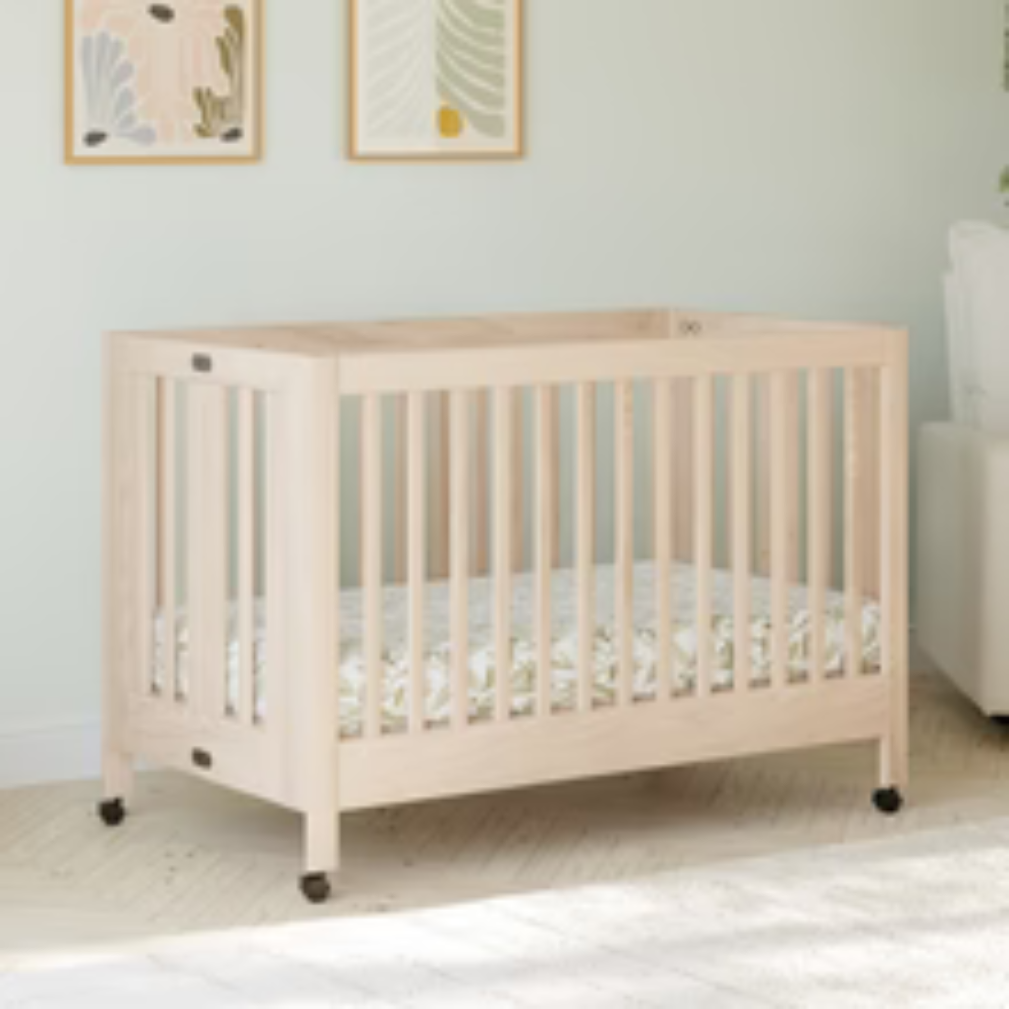 BABYLETTO Maki Full-Size Folding Crib w/ Toddler Bed Conversion Kit