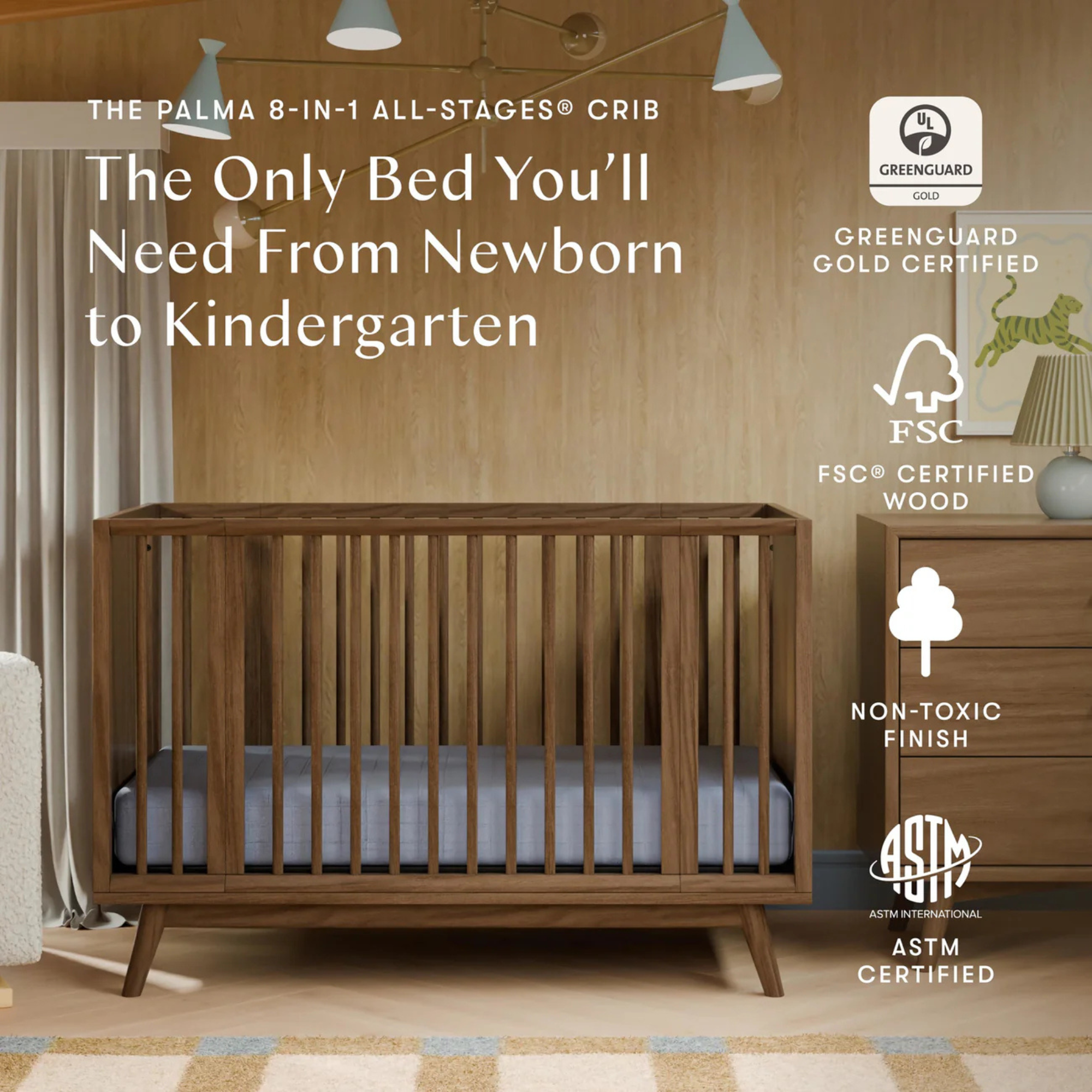 BABYLETTO Palma 8-in-1 Convertible All-Stages® Crib