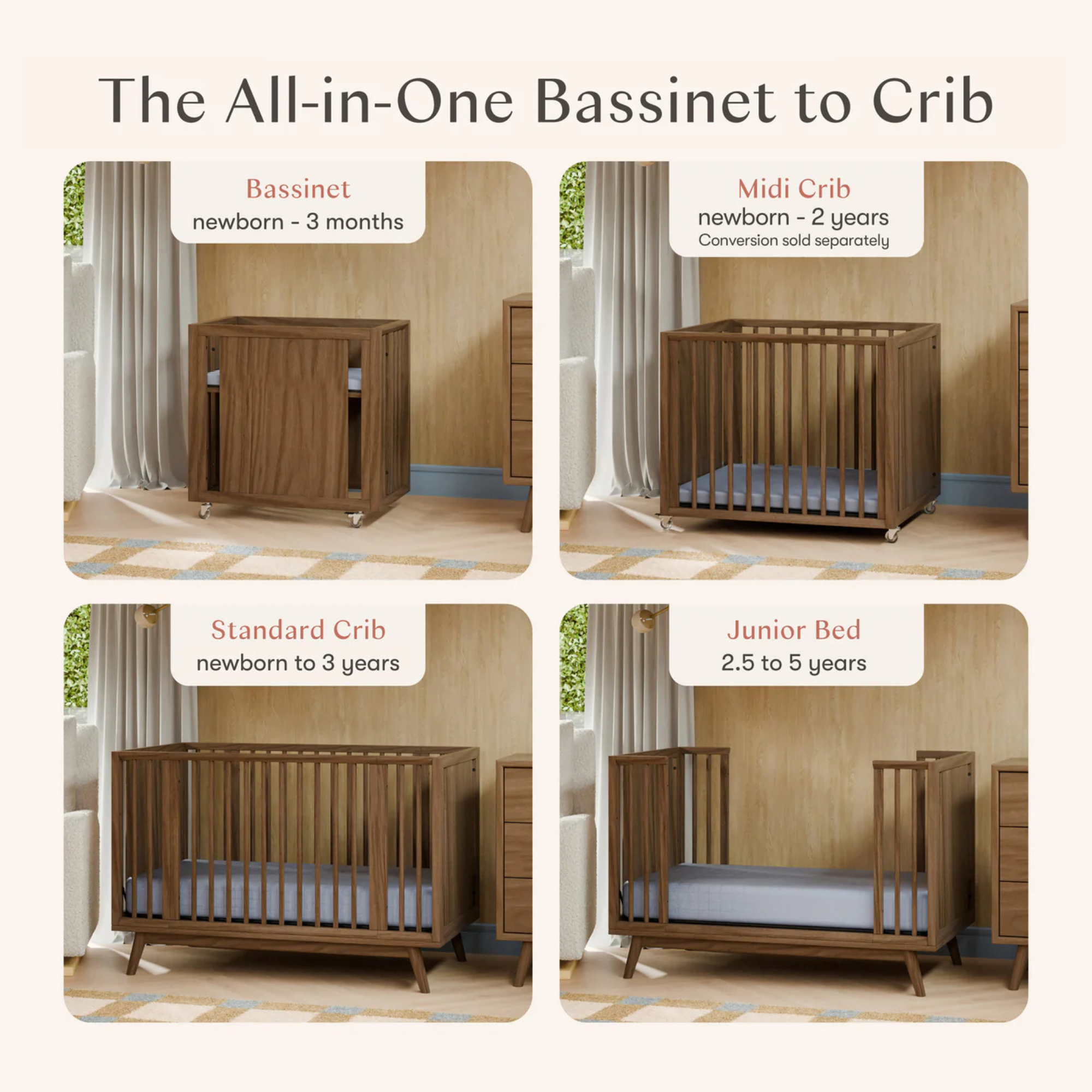 BABYLETTO Palma 8-in-1 Convertible All-Stages® Crib
