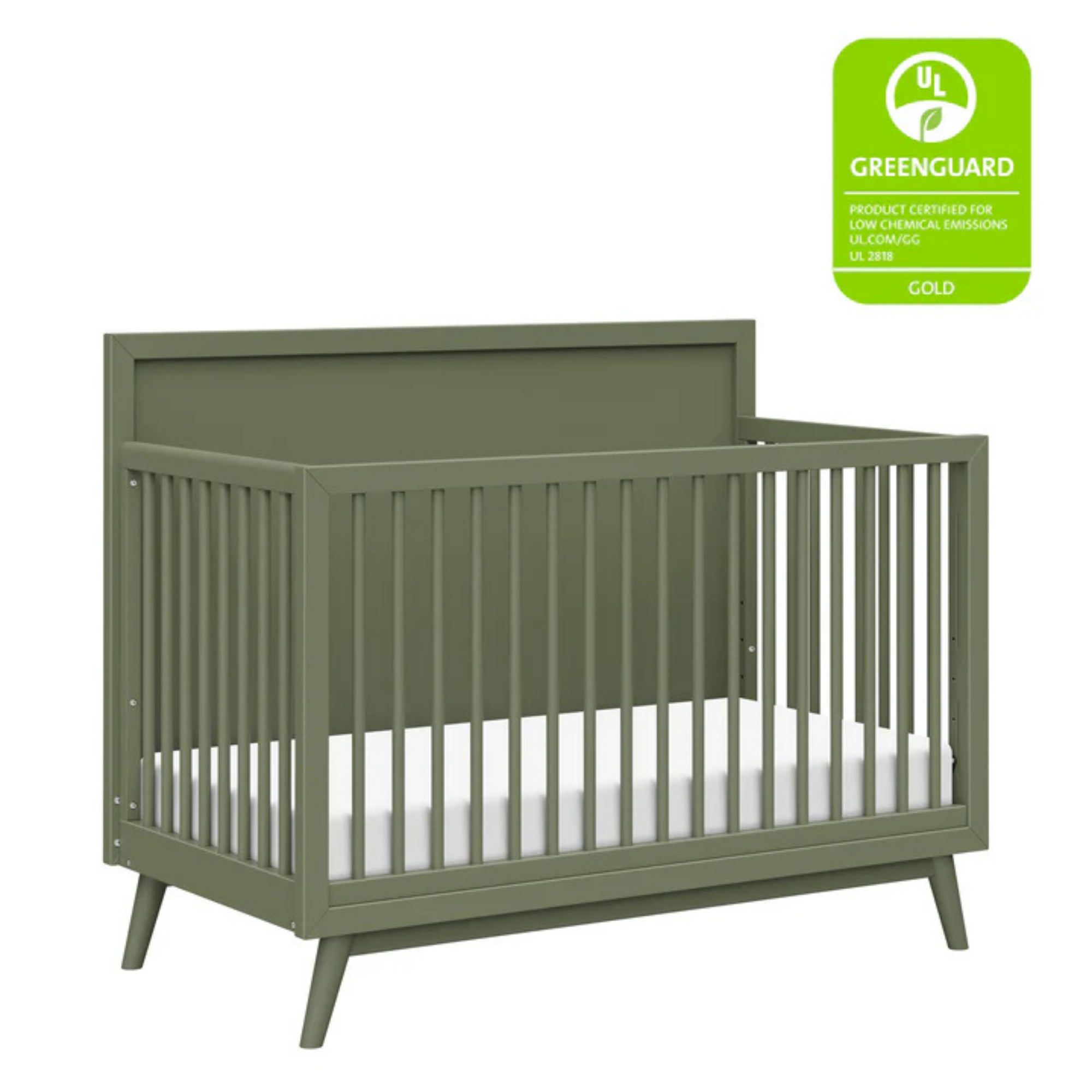 BABYLETTO Palma Berceau convertible 4 en 1 Mid-Century avec kit de conversion pour lit d'enfant
