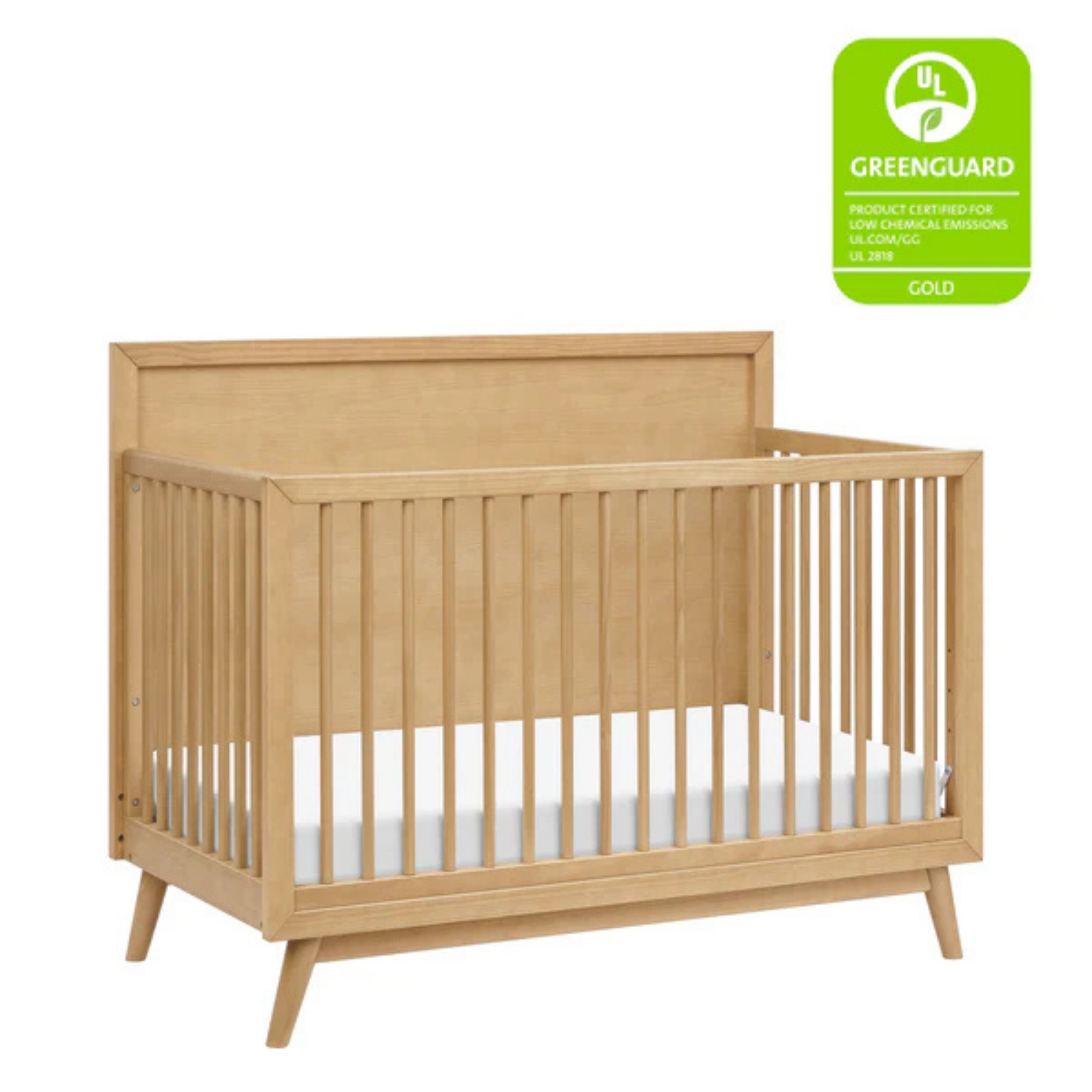 BABYLETTO Palma Berceau convertible 4 en 1 Mid-Century avec kit de conversion pour lit d'enfant
