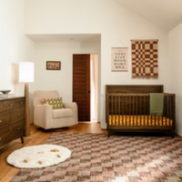 Thumbnail for BABYLETTO Palma Mid-Century 4-in-1 Convertible Crib w/ Toddler Bed Conversion Kit - Natural Walnut