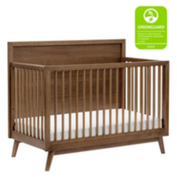 Thumbnail for BABYLETTO Palma Mid-Century 4-in-1 Convertible Crib w/ Toddler Bed Conversion Kit - Natural Walnut