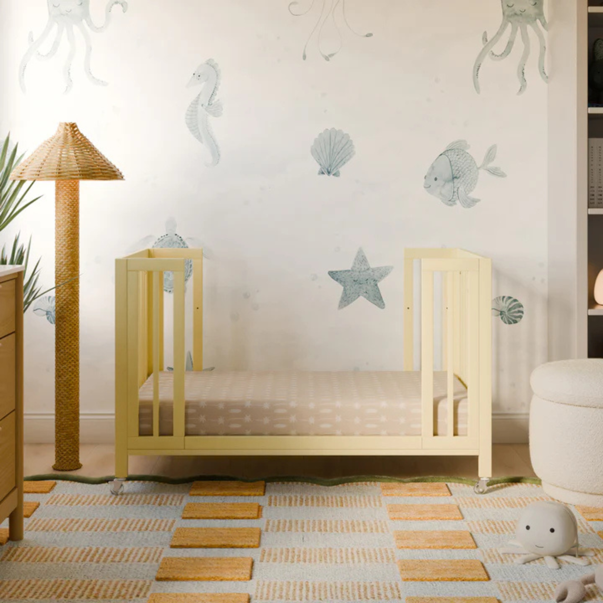 BABYLETTO Rolli 9-in-1 Convertible All-Stages Crib w/ Bassinet & Toddler Bed Kits