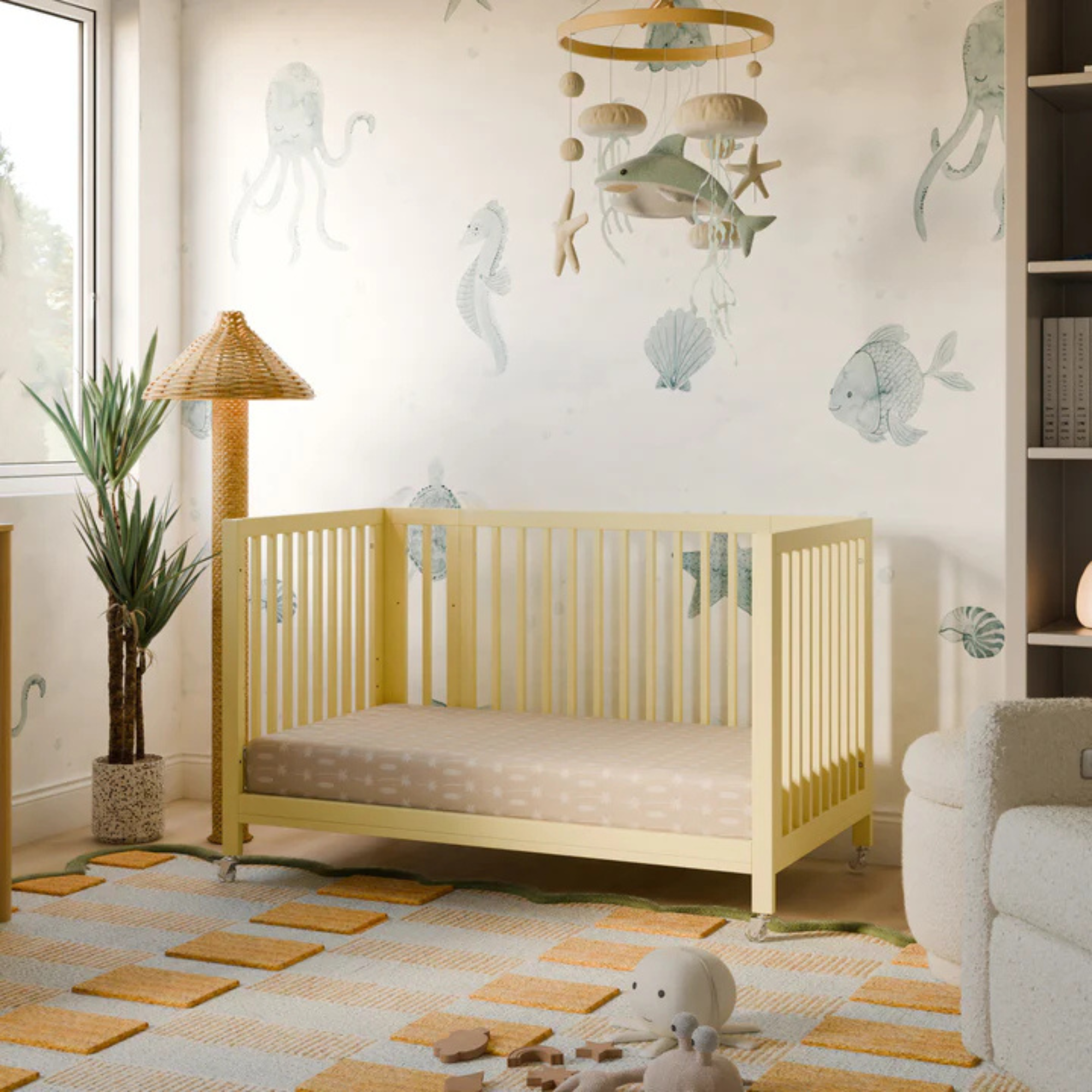 BABYLETTO Rolli 9-in-1 Convertible All-Stages Crib w/ Bassinet & Toddler Bed Kits