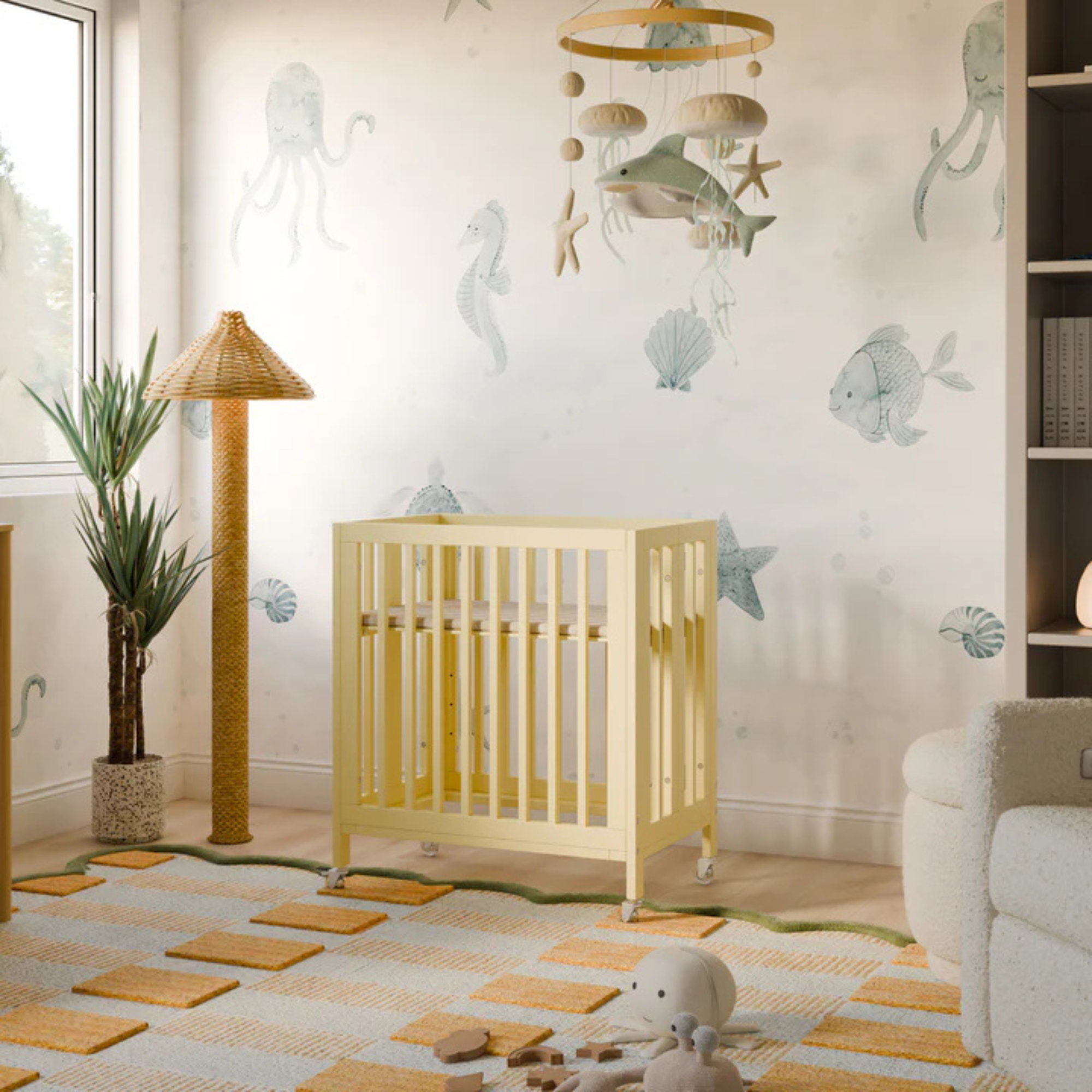 BABYLETTO Rolli 9-in-1 Convertible All-Stages Crib w/ Bassinet & Toddler Bed Kits