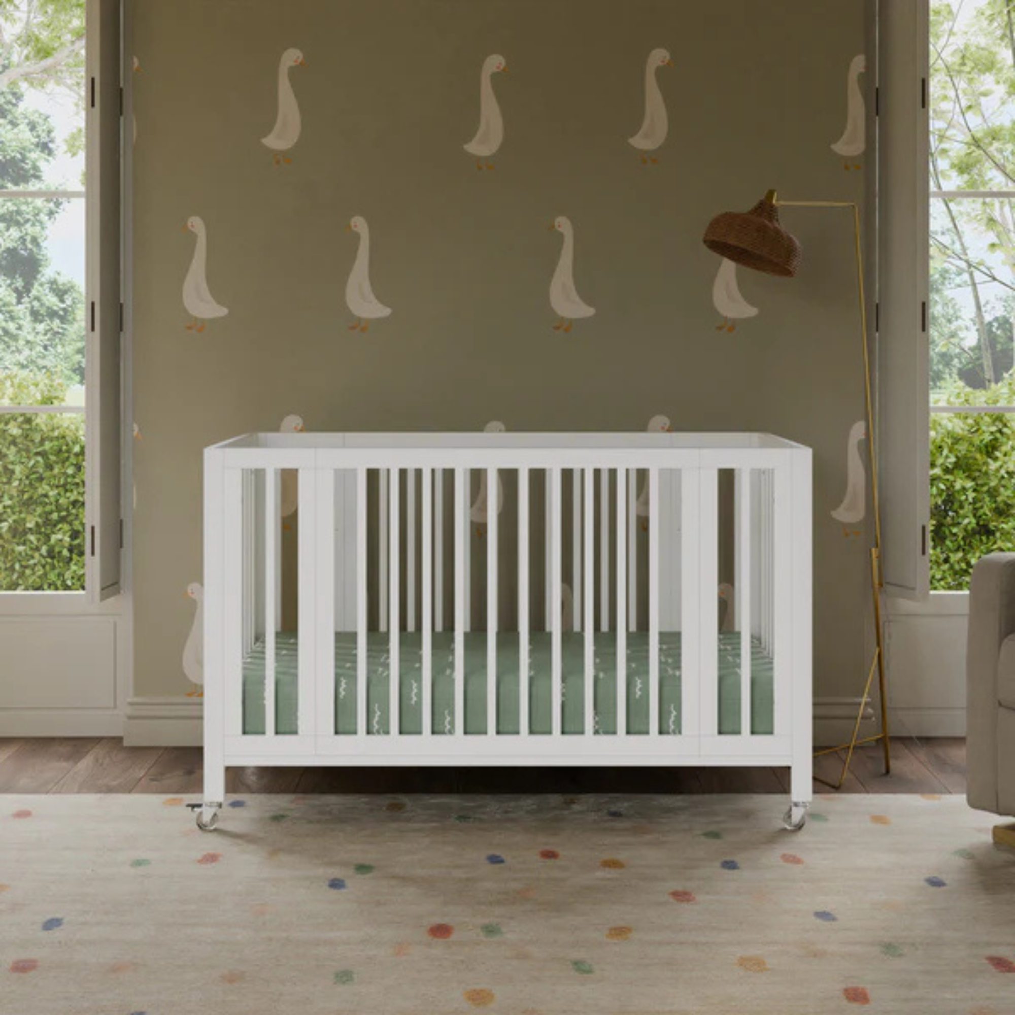 BABYLETTO Rolli 9-in-1 Convertible All-Stages Crib w/ Bassinet & Toddler Bed Kits