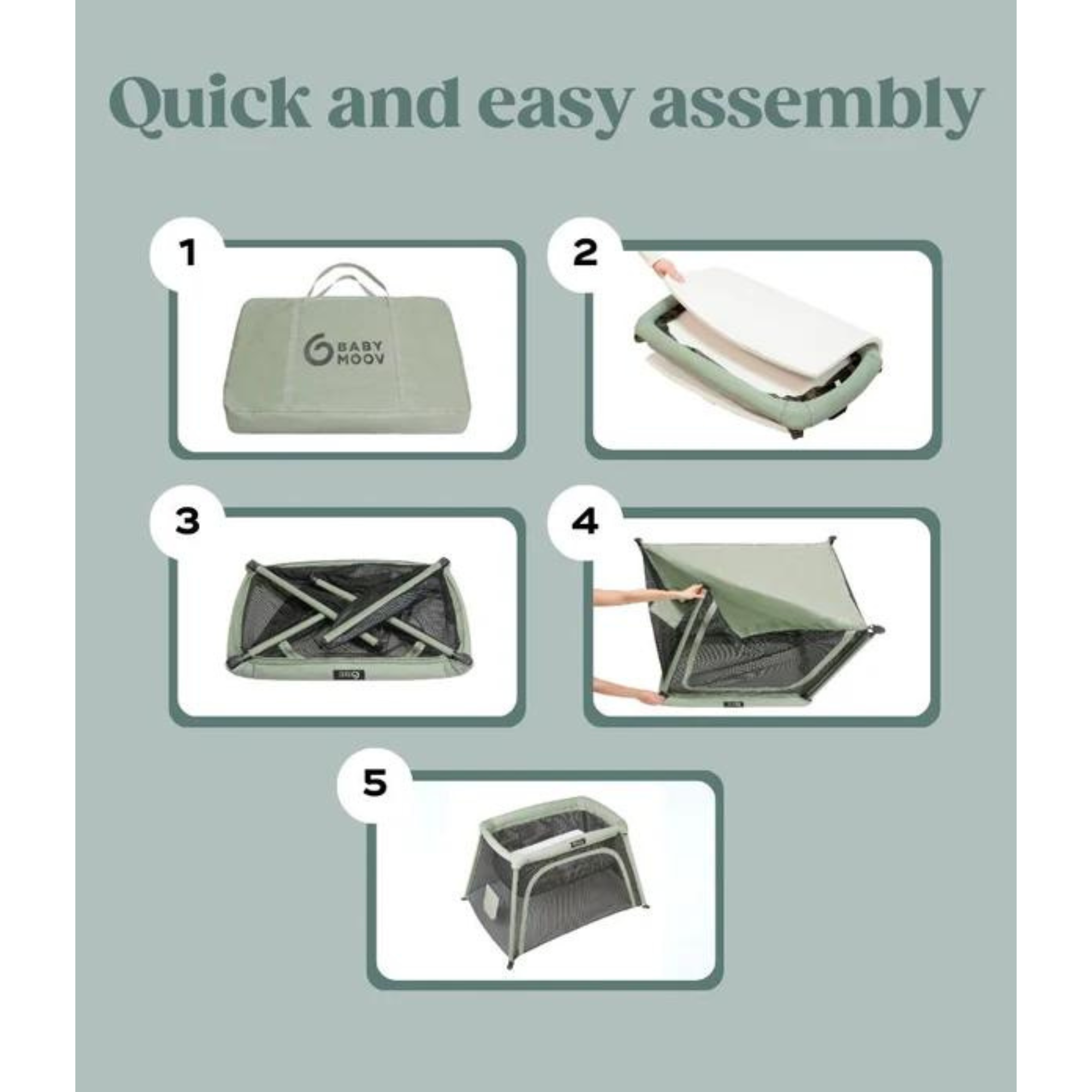 BABYMOOV Lit et berceau de voyage 3 en 1 Moov et Comfy