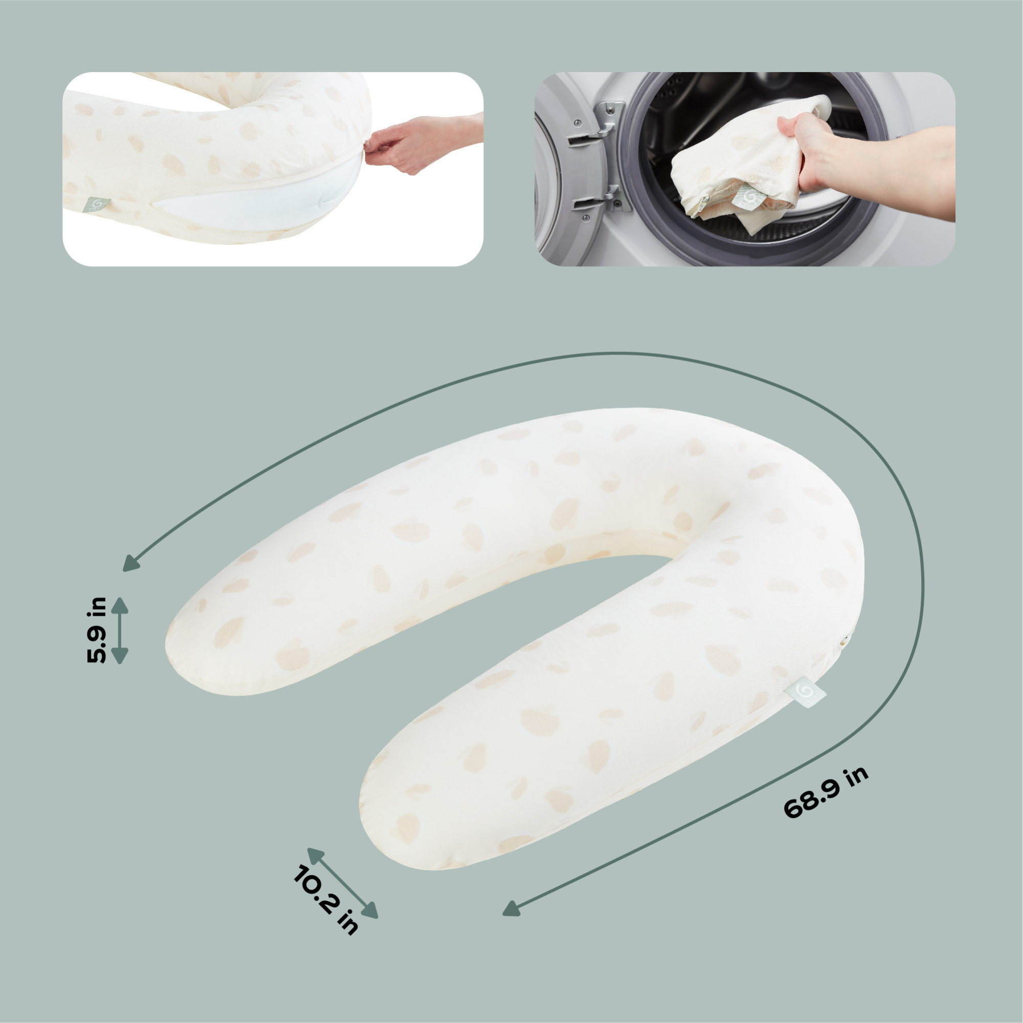 BABYMOOV B. Love 2-in-1 Pregnancy and Breastfeeding Pillow - Petal Off-White