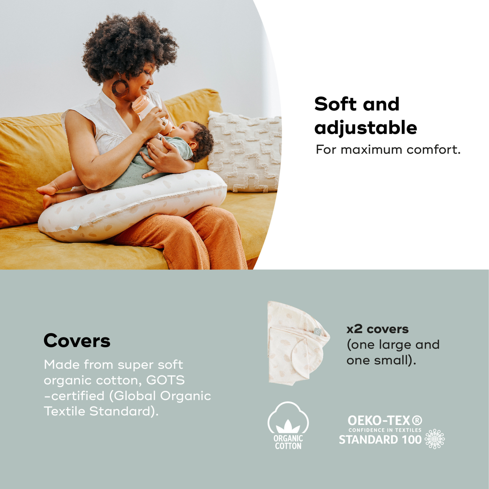 BABYMOOV B. Love 2-in-1 Pregnancy and Breastfeeding Pillow - Petal Off-White