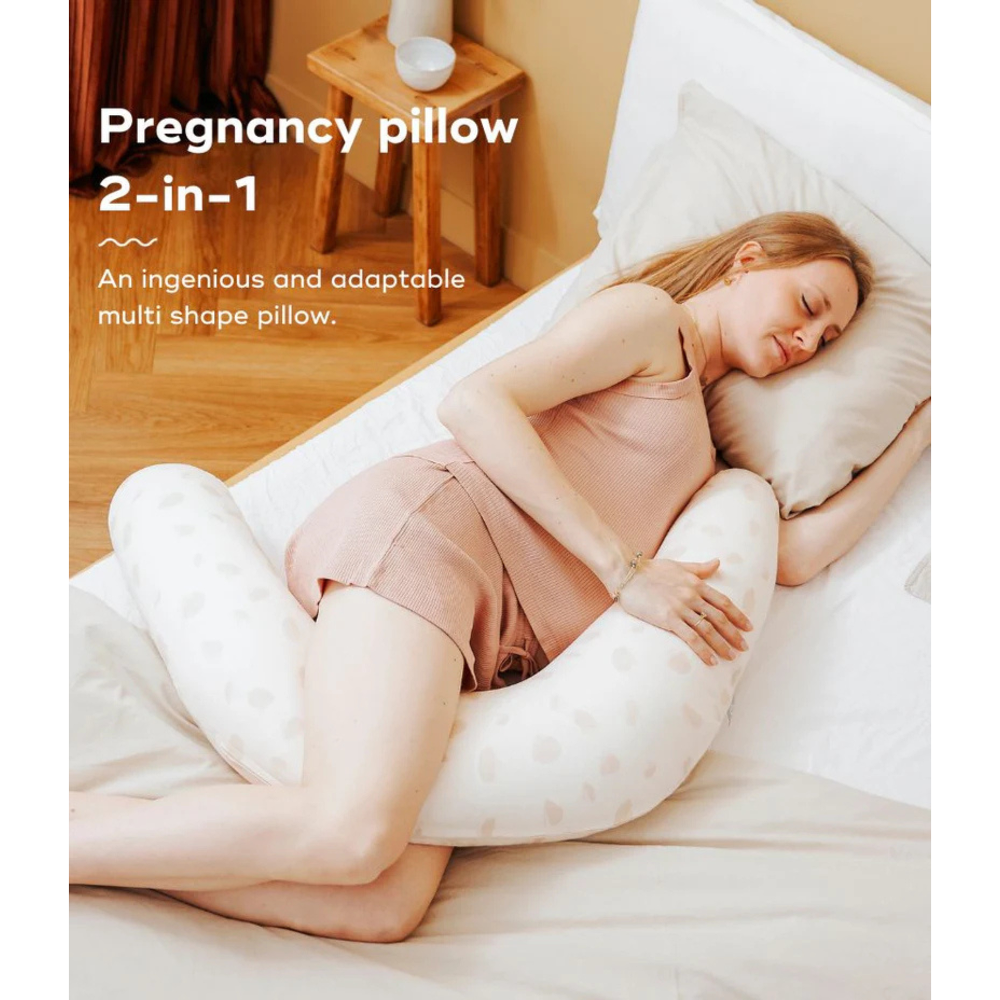 BABYMOOV B. Love 2-in-1 Pregnancy and Breastfeeding Pillow - Petal Off-White