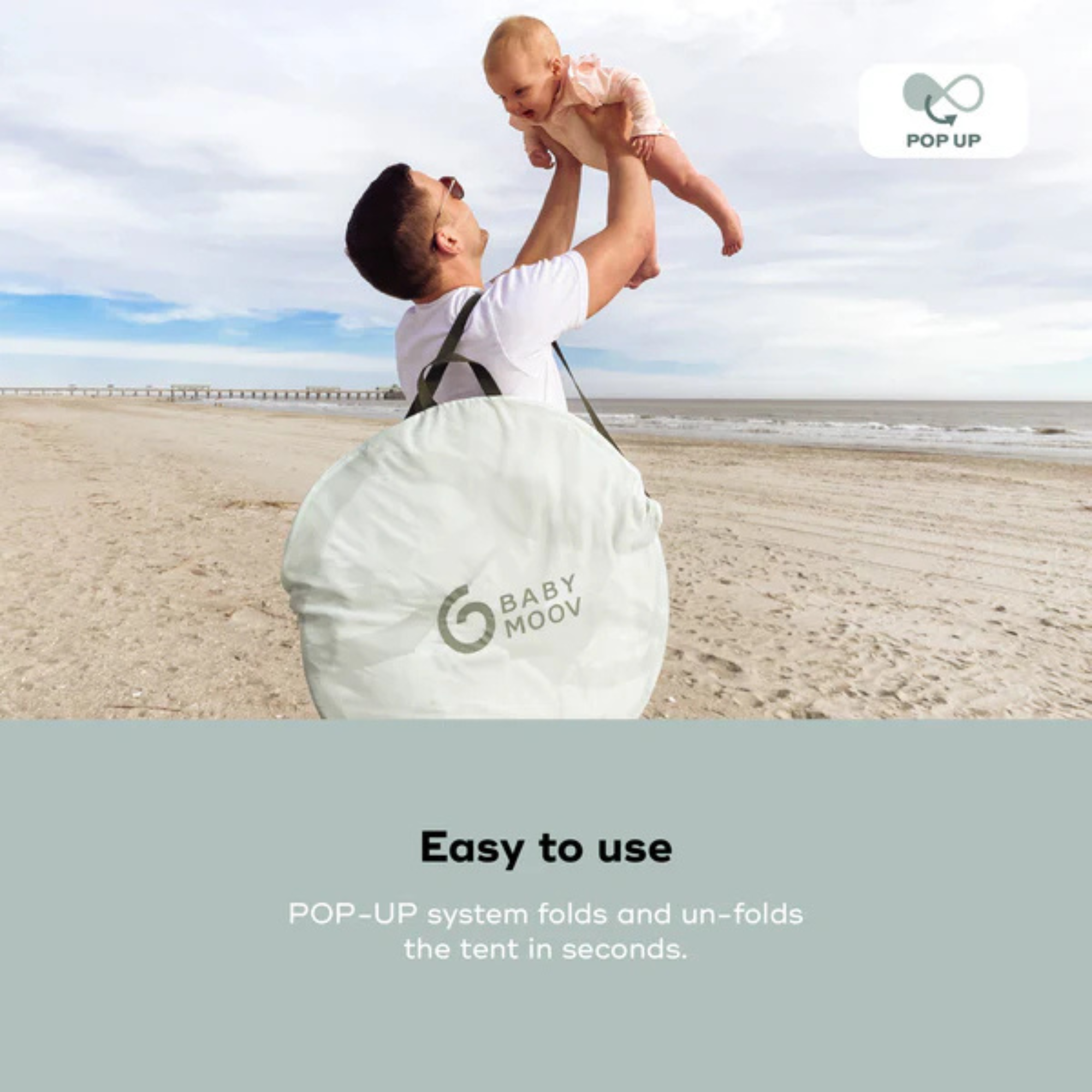 BABYMOOV Moov &amp; Protect Tente rafraîchissante anti-UV - Green Lagoon