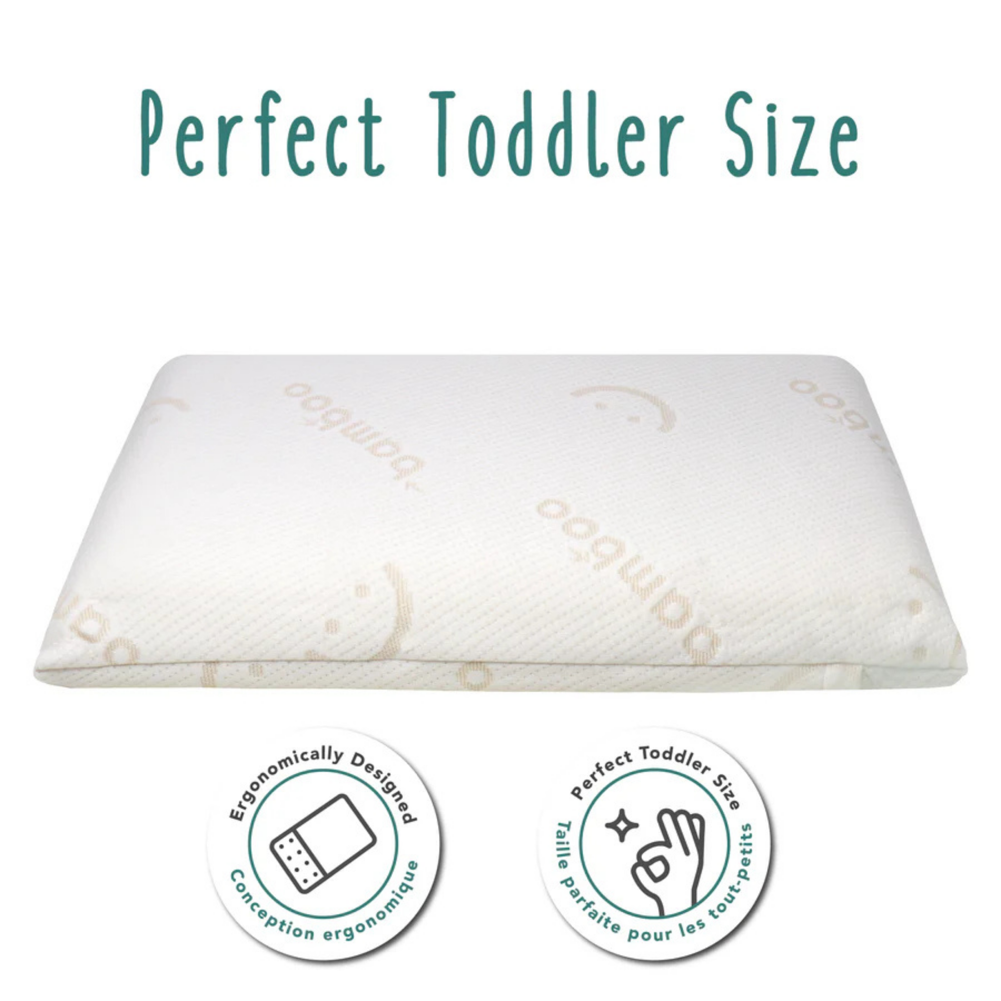 BABY WORKS Big Kid Toddler Pillow with Bamboo Pillowcase