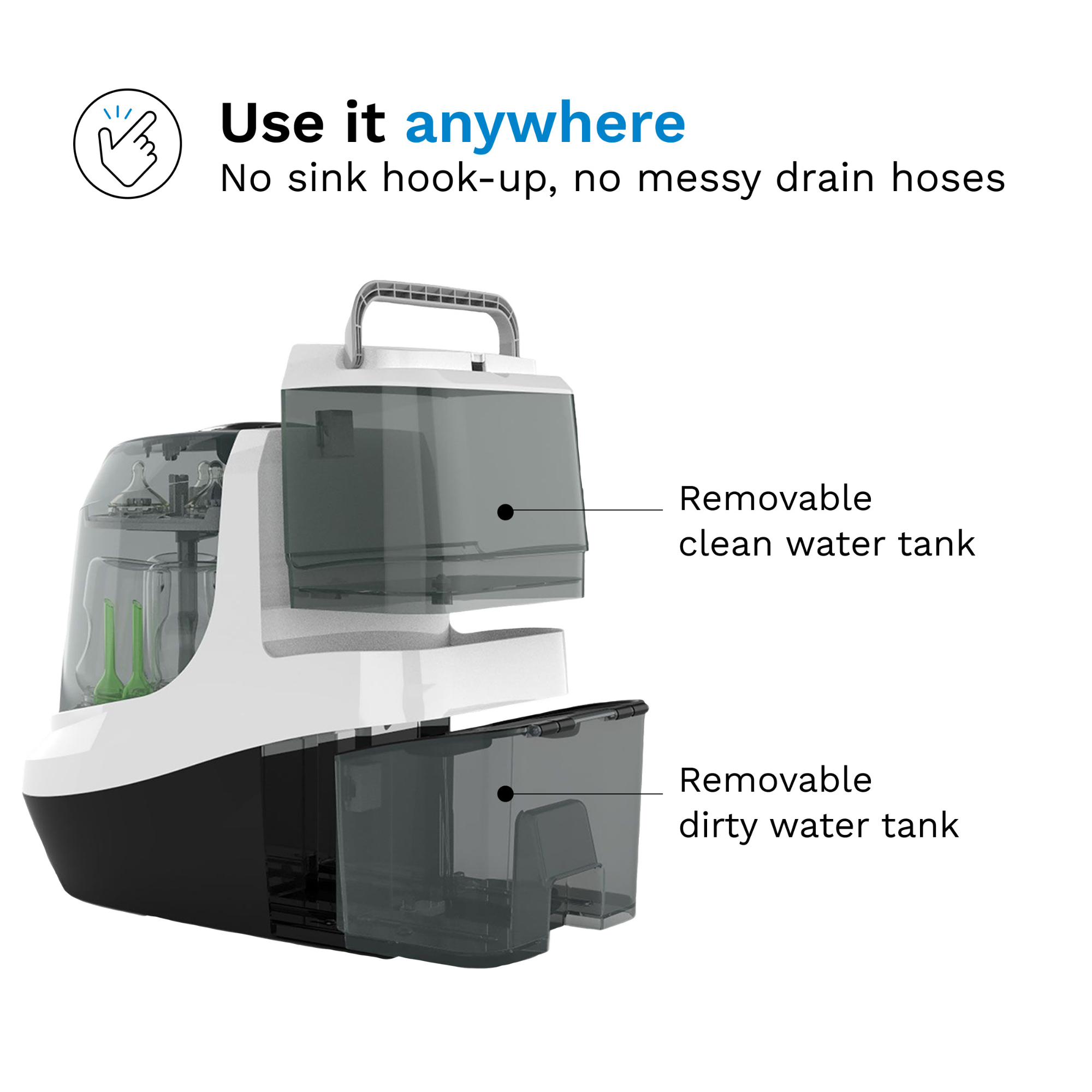 BABY BREZZA Bottle Washer Pro - All In One Baby Bottle Washer, Sterilizer, Dryer