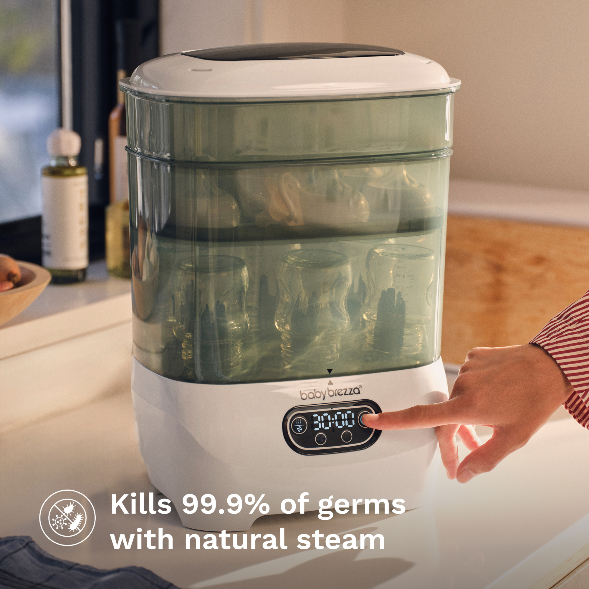 BABY BREZZA One Step Baby Bottle Sterilizer and Dryer Advanced - Electric steam sterilizer with HEPA Filter