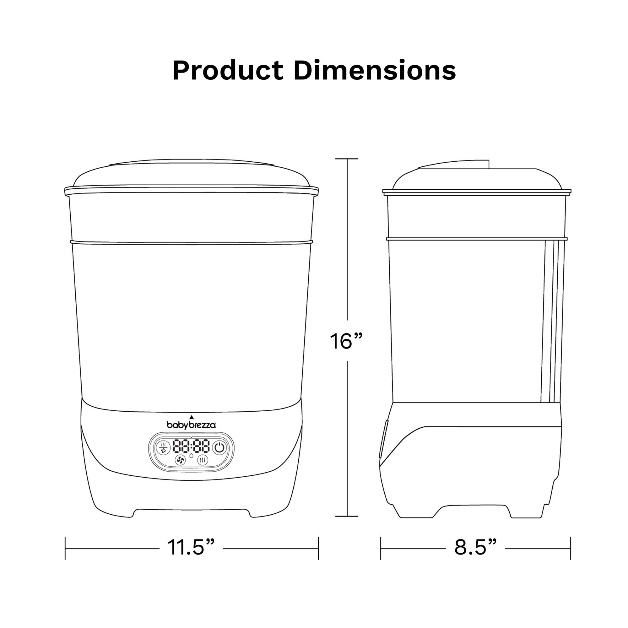 BABY BREZZA One Step Baby Bottle Sterilizer and Dryer Advanced - Electric steam sterilizer with HEPA Filter