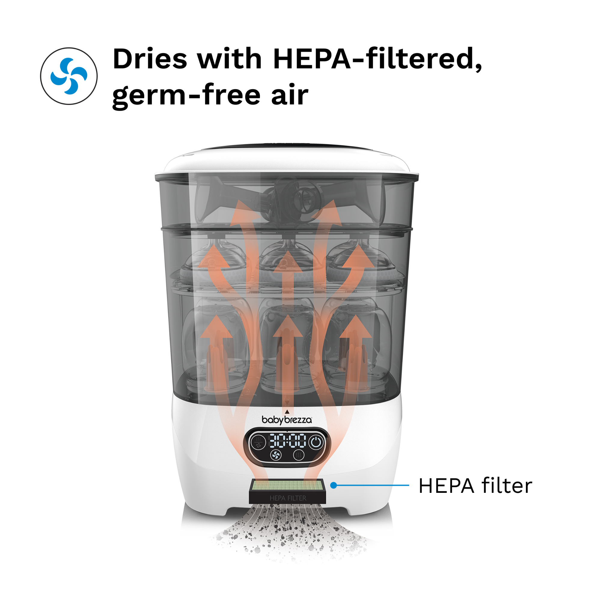 BABY BREZZA One Step Baby Bottle Sterilizer and Dryer Advanced - Electric steam sterilizer with HEPA Filter
