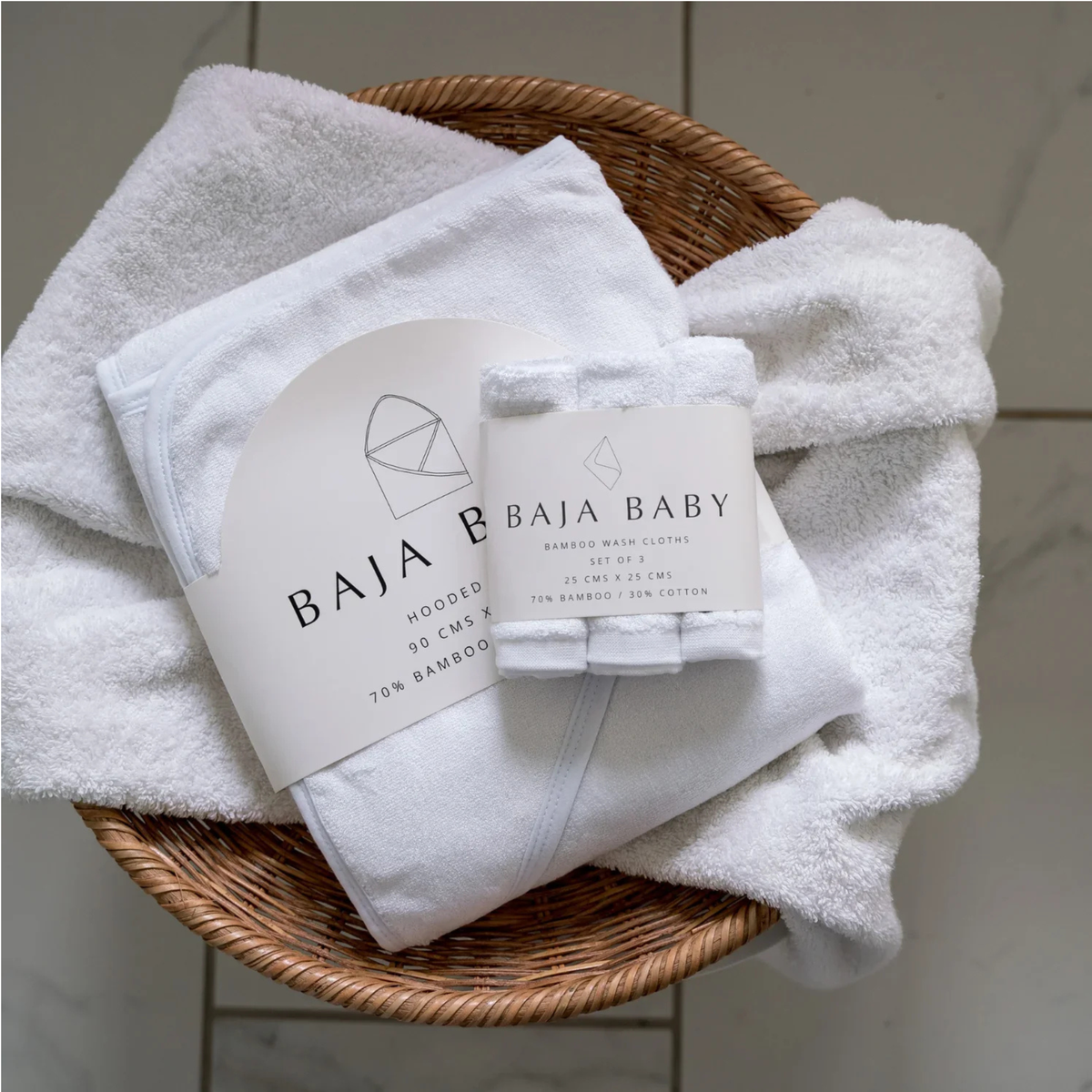 BAJA BABY Bamboo/Cotton Hooded Towel