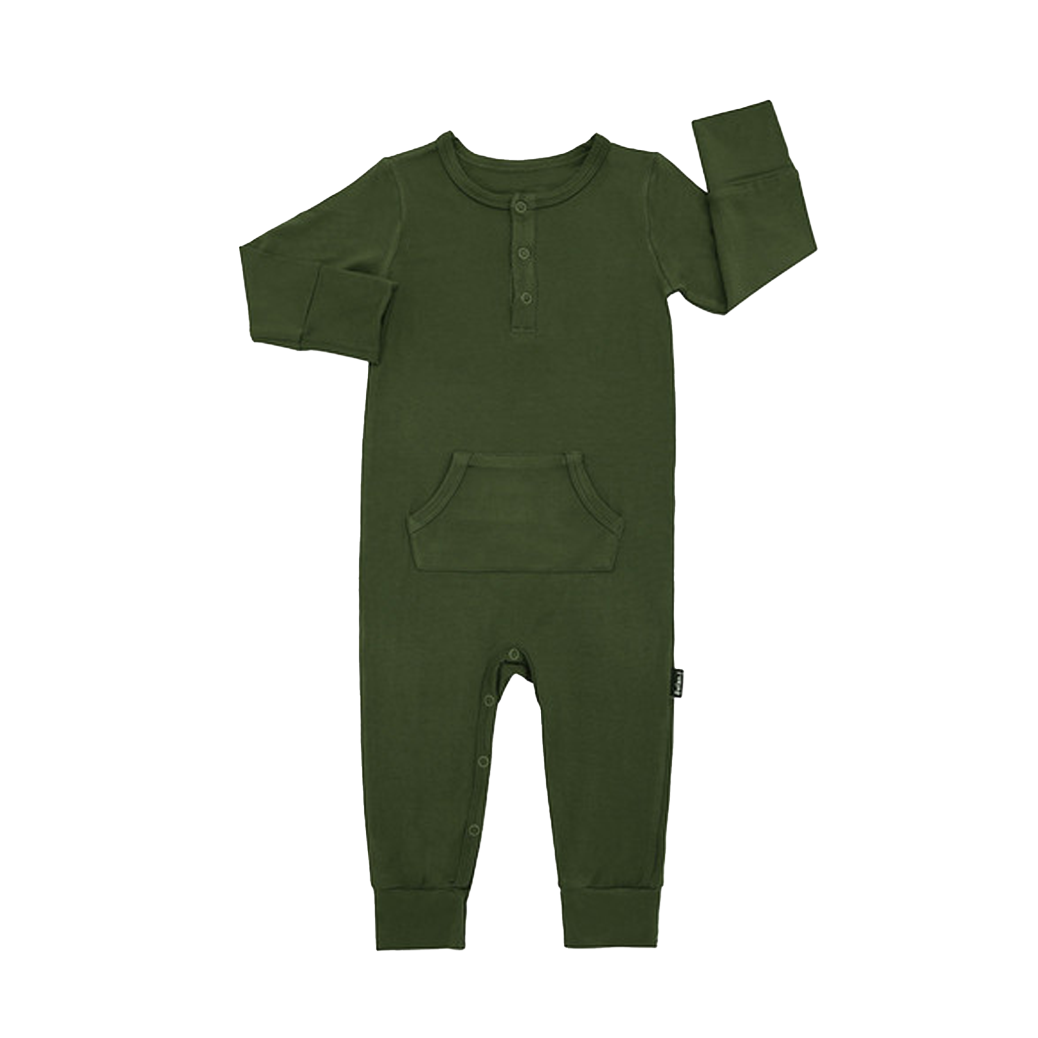 BELAN J Long Sleeves Pocket Romper 6-12m - Forest Green