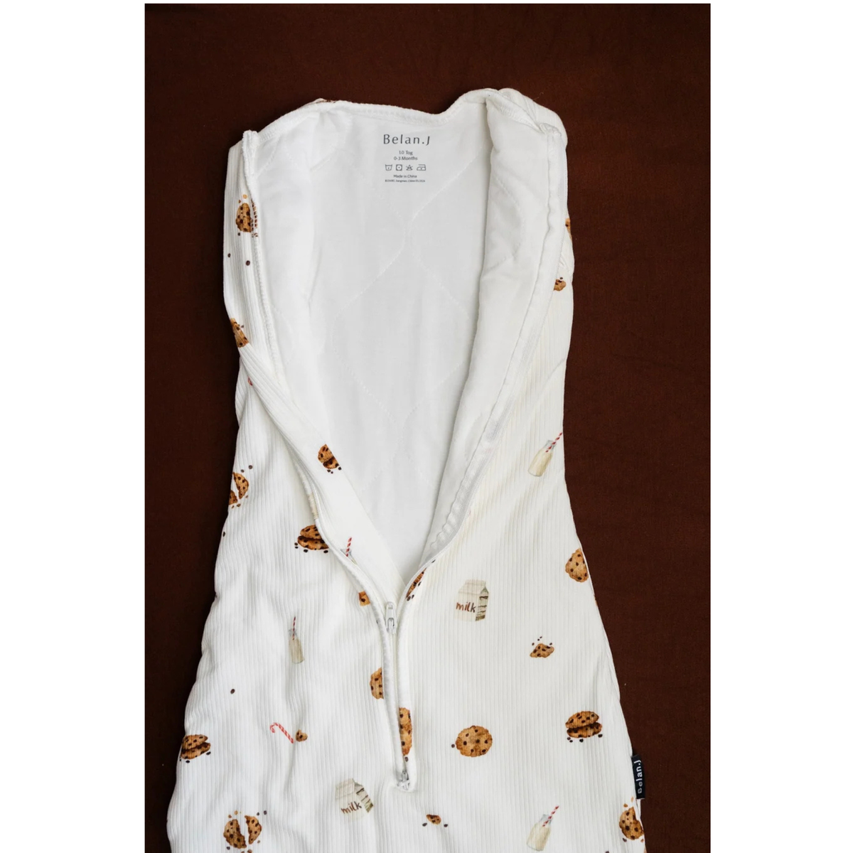 BELAN J 1.0 TOG Ribbed Bamboo Convertible Sleepsack - Milk and Cookies