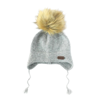 Thumbnail for BELAN J Baby Beanie with Faux Fur Pompom (0-12M)