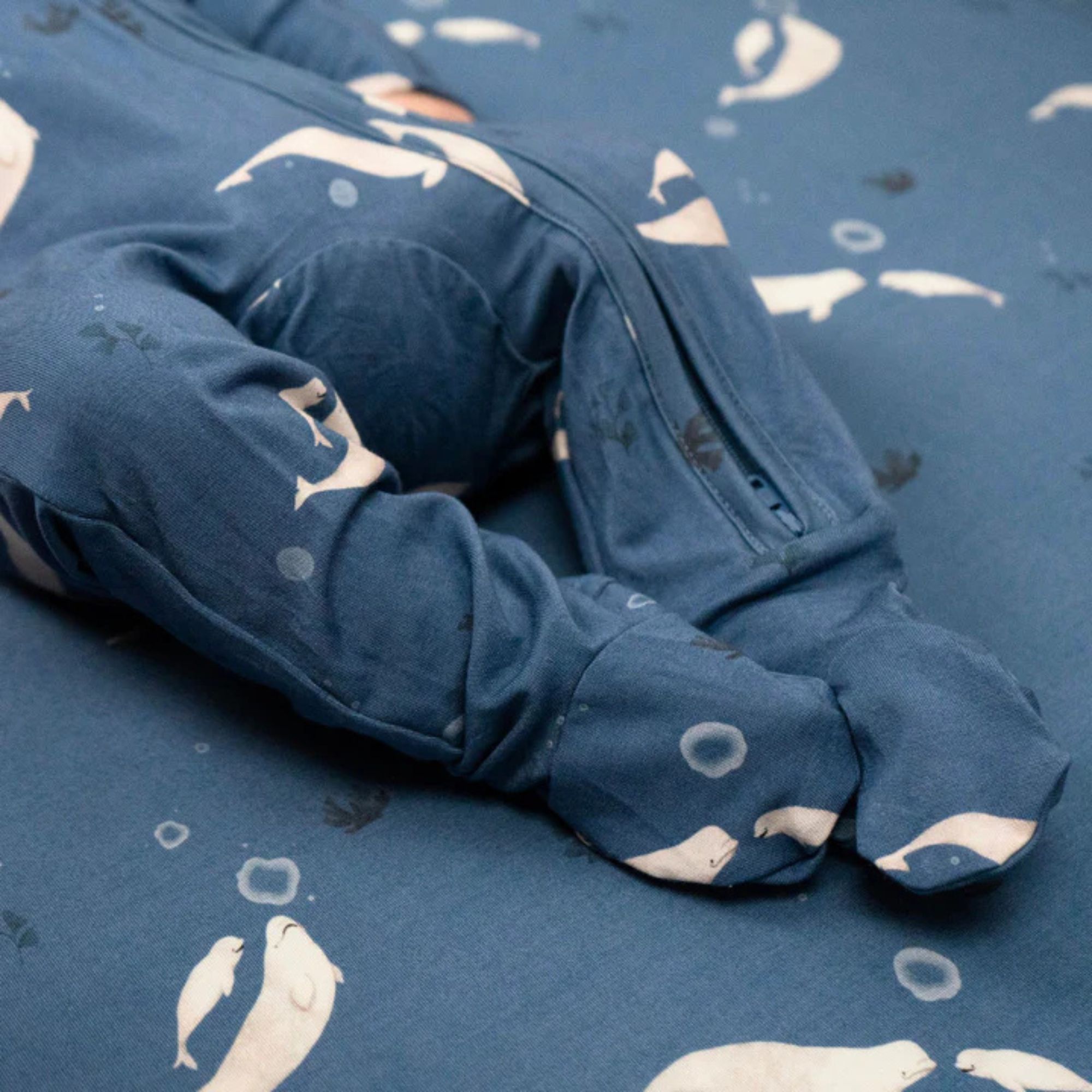 BELAN J Bamboo Footed Zipper Sleeper - Belugas