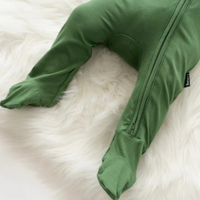 Thumbnail for BELAN J Bamboo Footed Zipper Sleeper - Evergreen