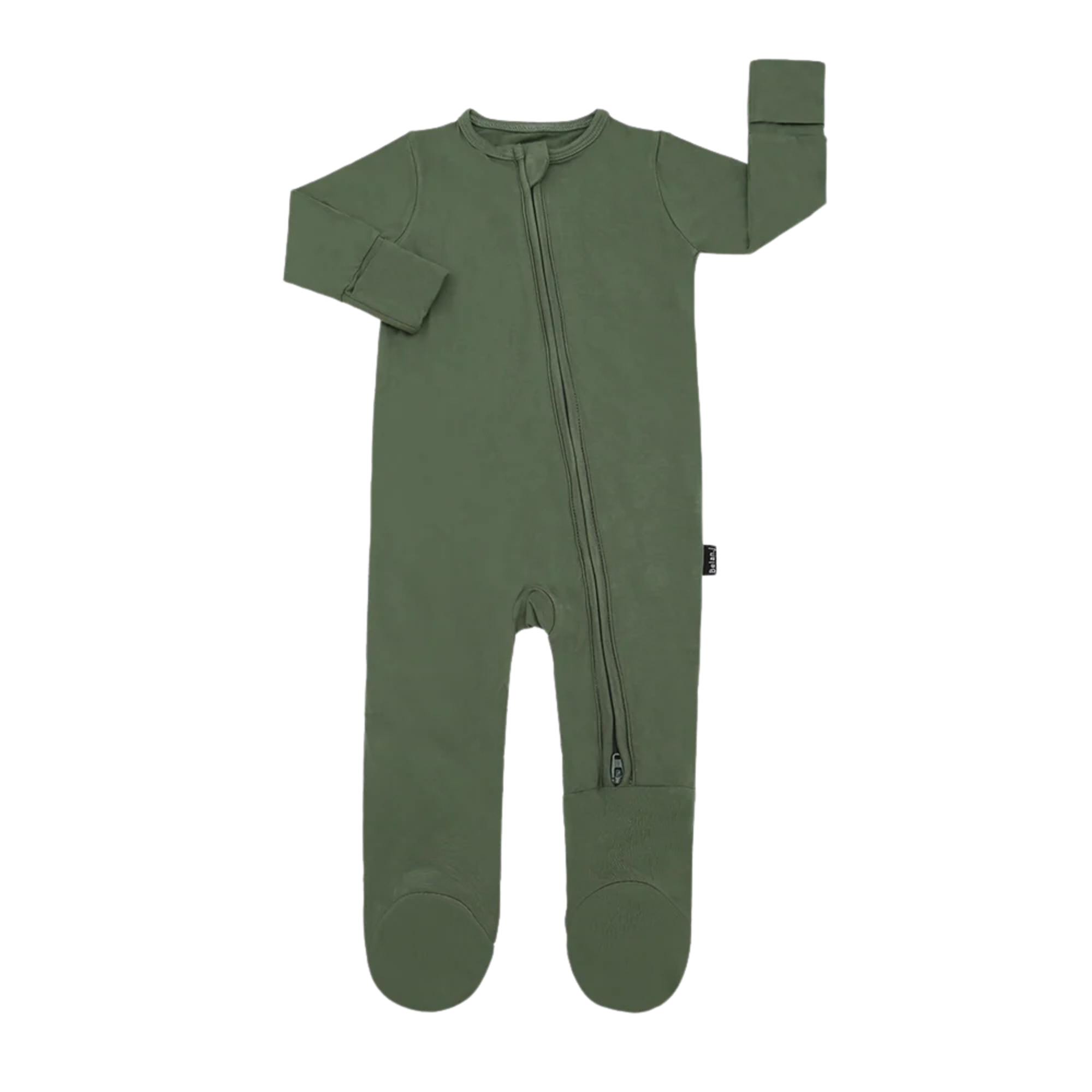 BELAN J Bamboo Footed Zipper Sleeper - Evergreen