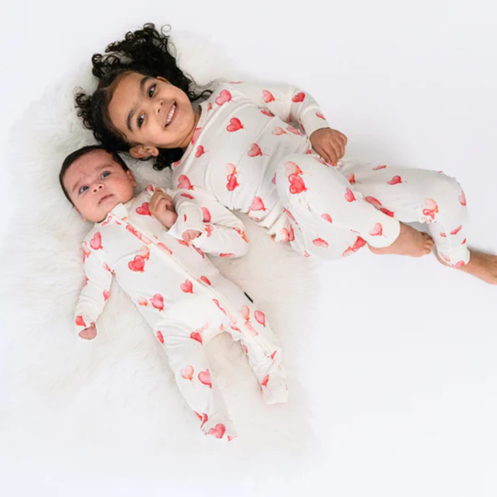 BELAN J Bamboo Footed Zipper Sleeper - Heart Balloons