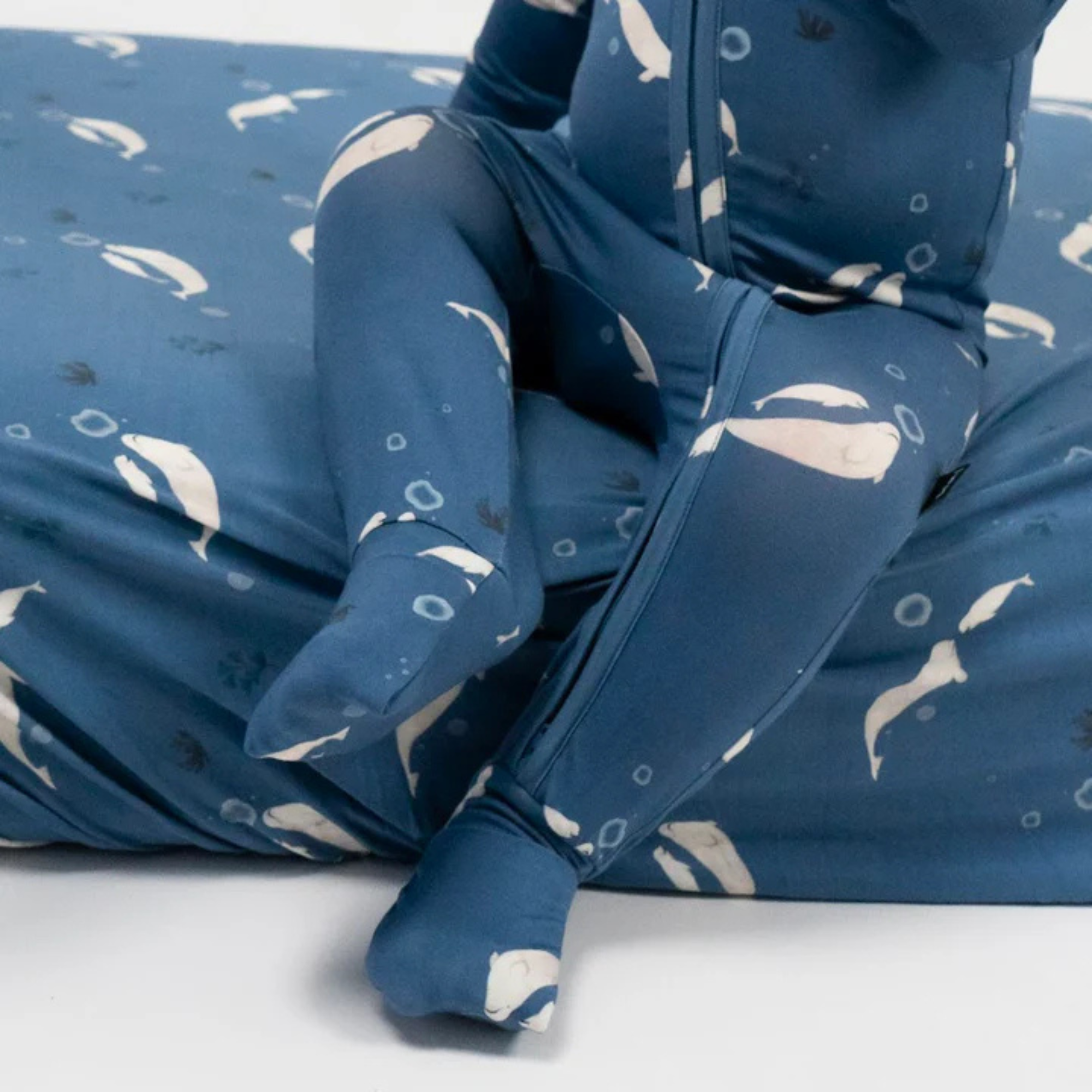 Lit sans pieds en bambou BELAN J avec revers rabattables - Belugas