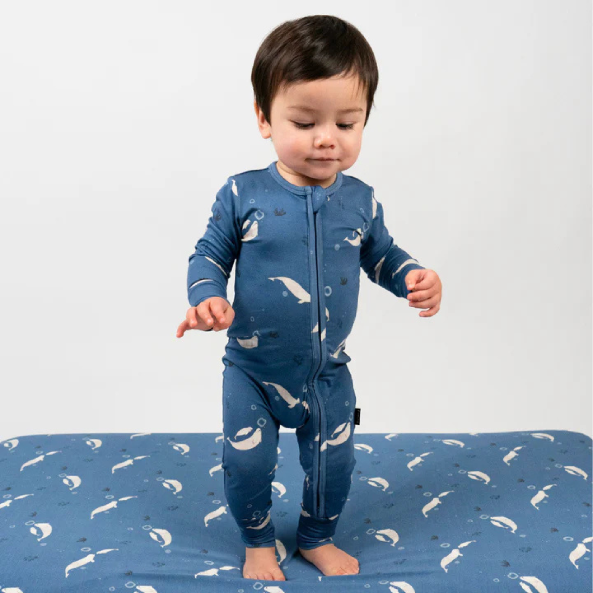 Lit sans pieds en bambou BELAN J avec revers rabattables - Belugas