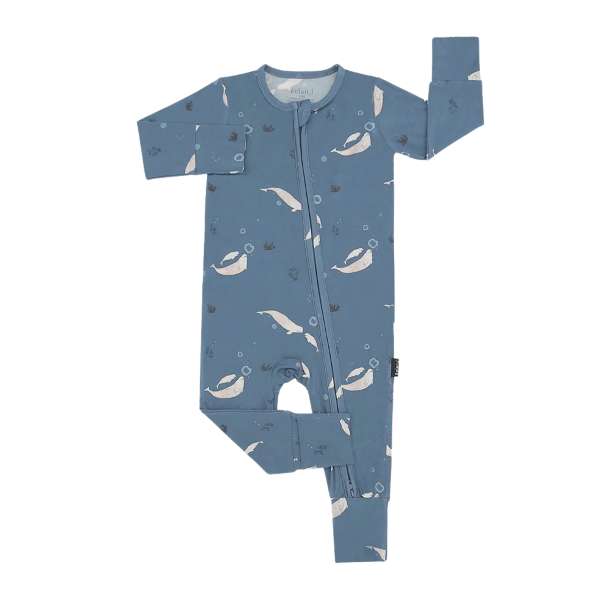 Lit sans pieds en bambou BELAN J avec revers rabattables - Belugas