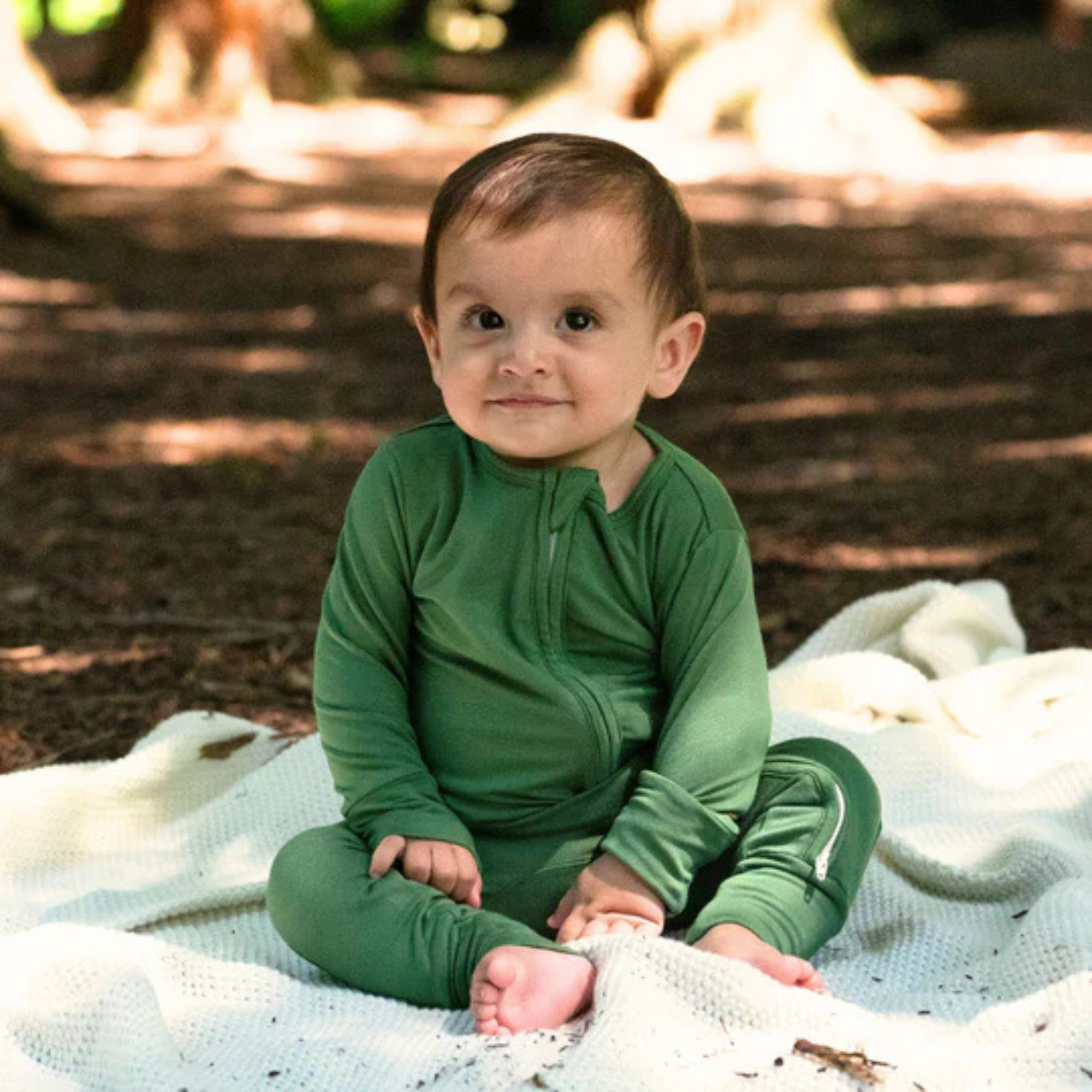 Lit sans pieds BELAN J en bambou avec revers rabattables - Evergreen