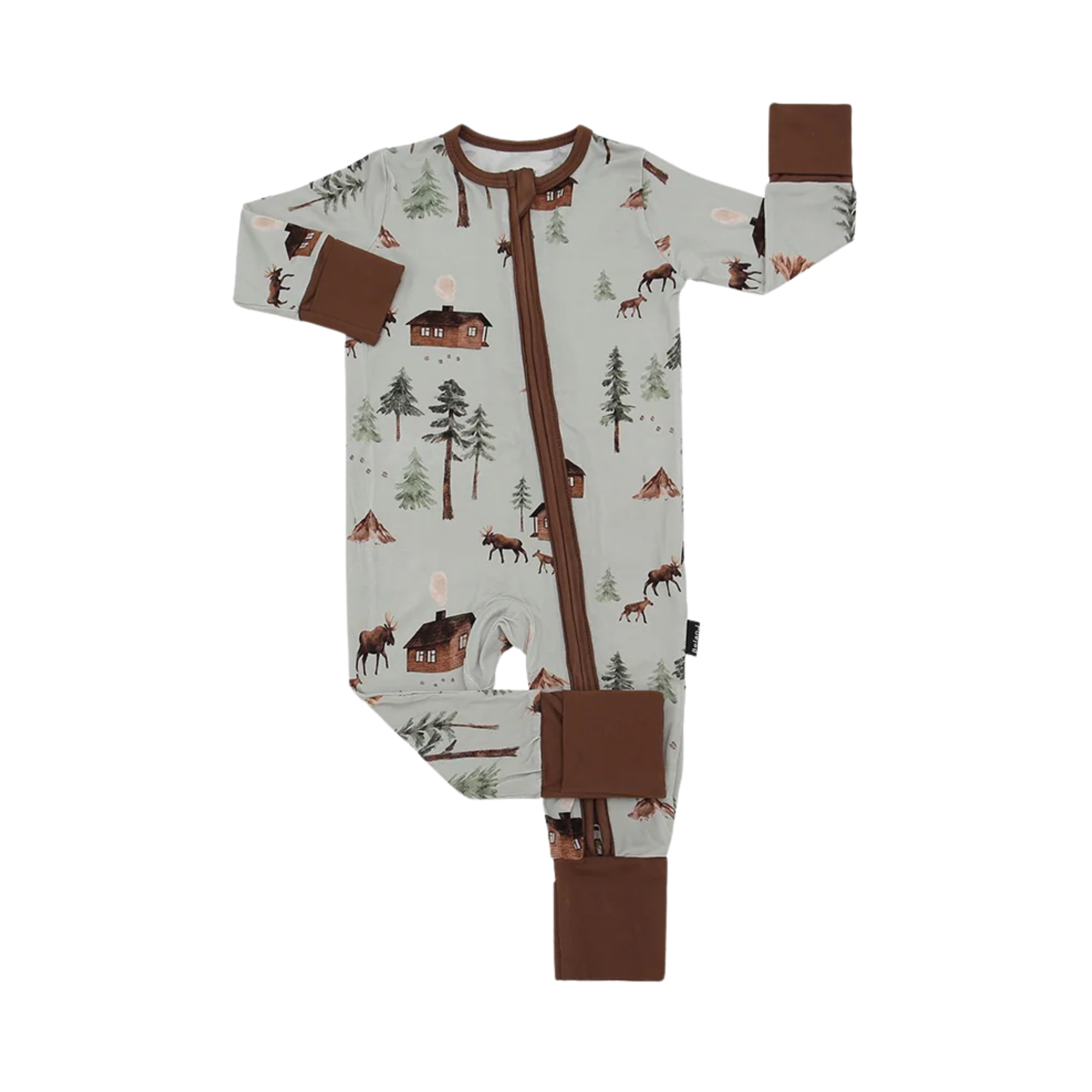 Lit sans pieds BELAN J en bambou avec revers rabattables - Vert orignal