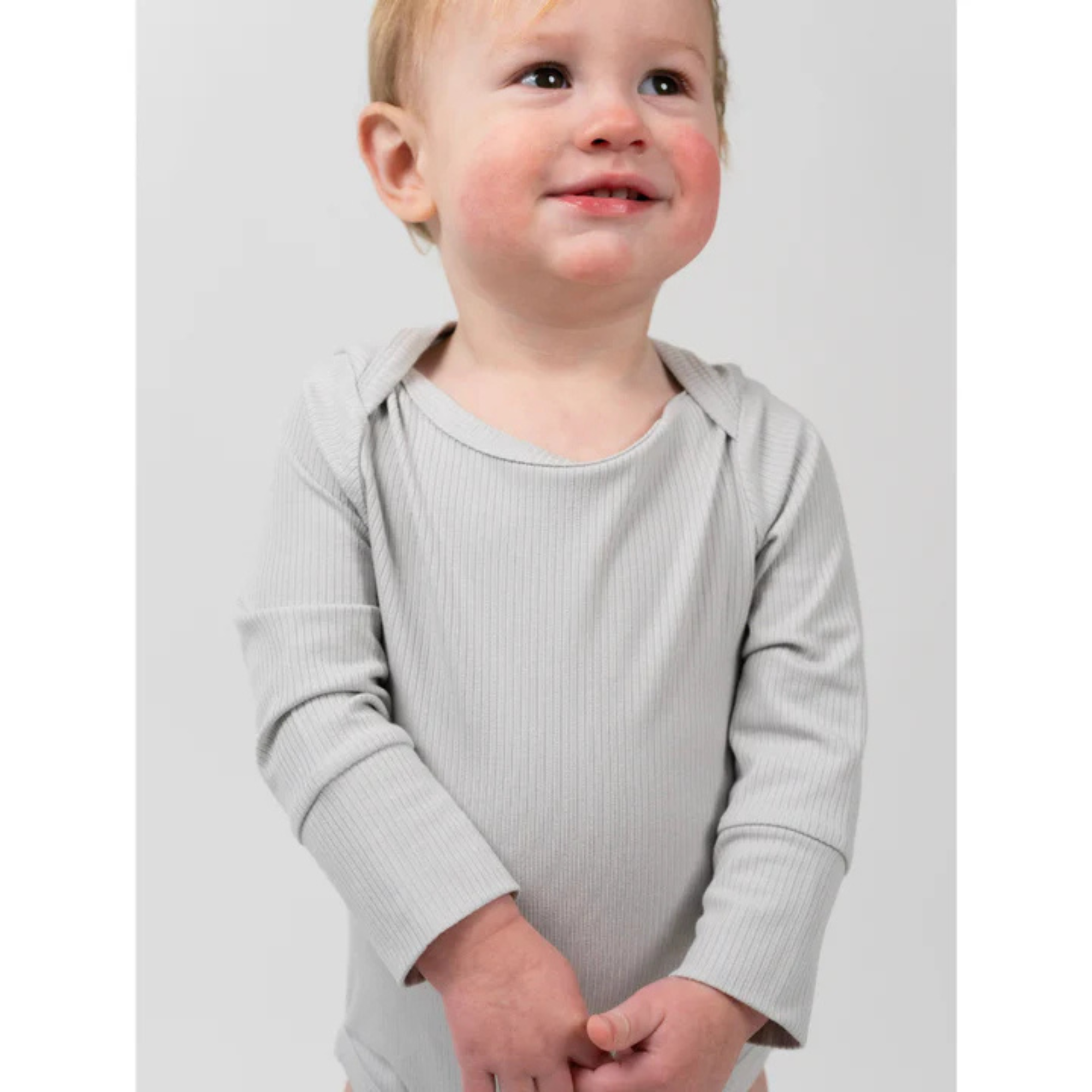BELAN J Bamboo Long Sleeve Onesie - Silver Cloud