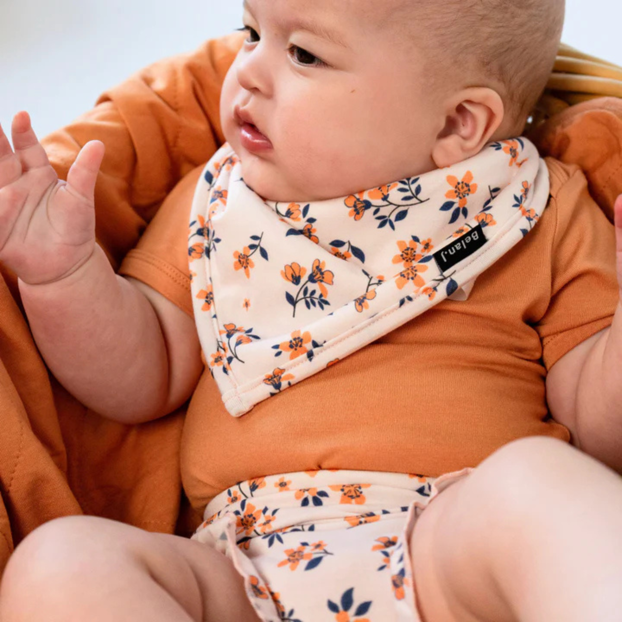 BELAN J Bandana Bib - Peachy Blossom