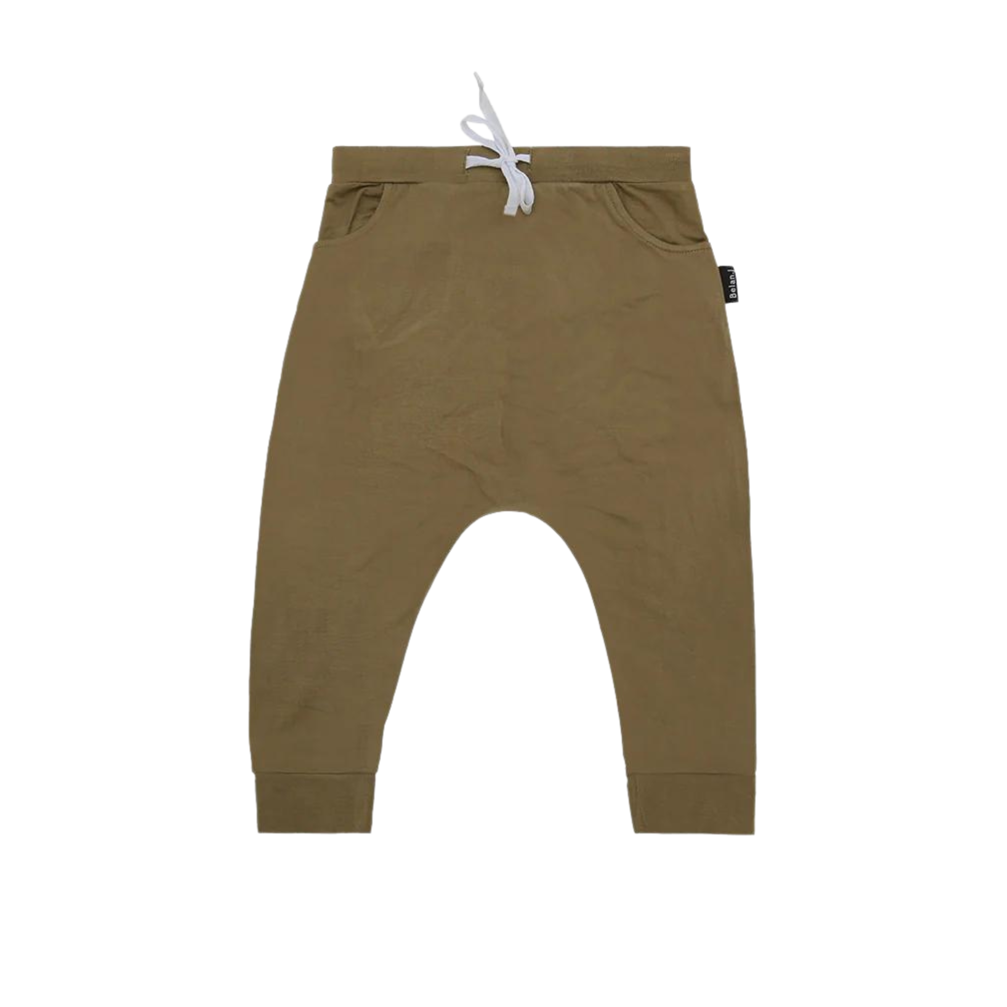 BELAN J Drawstring Harem Pants - Basil