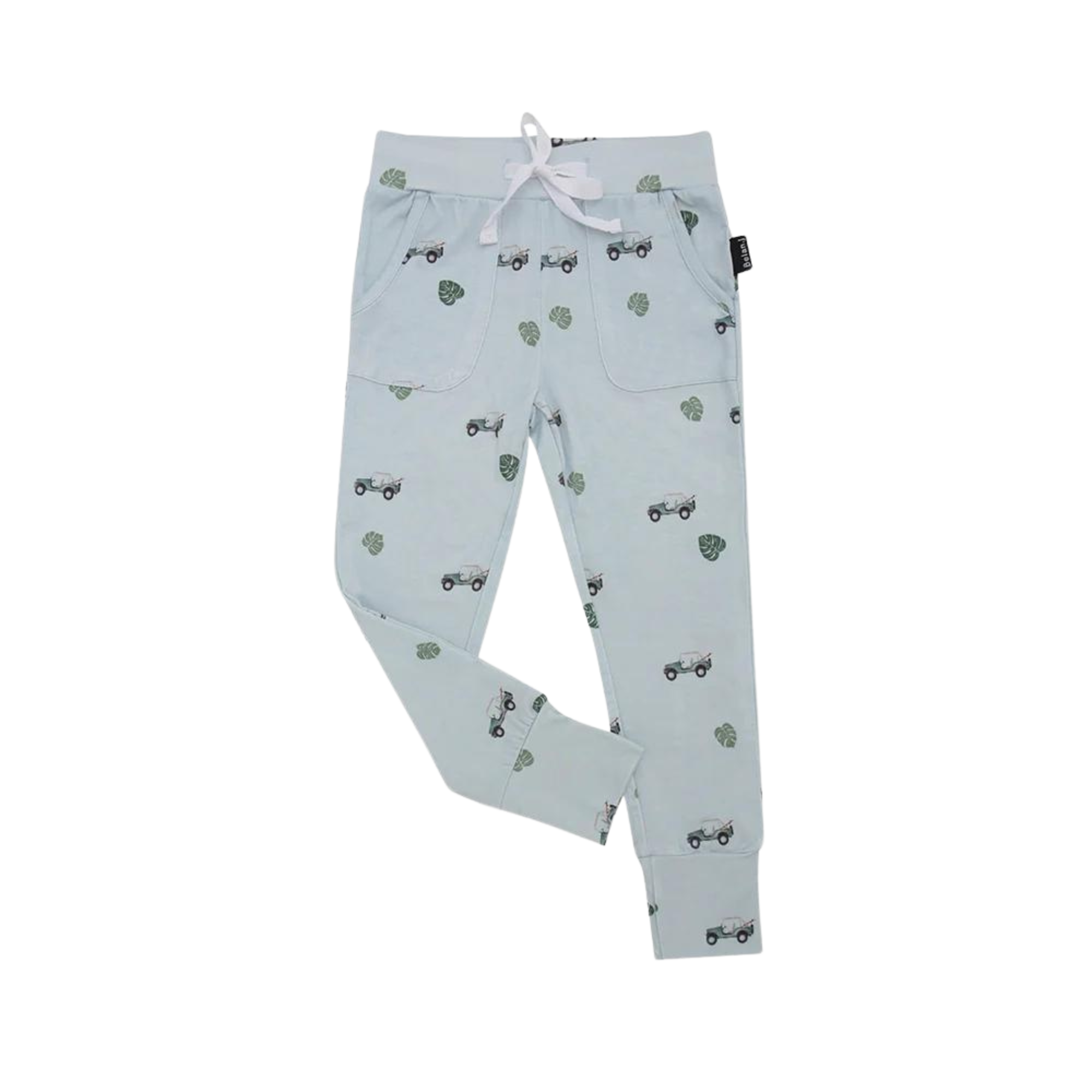 BELAN J Drawstring Harem Pants - Green Jeep