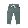 BELAN J Drawstring Harem Pants - Leafy Green