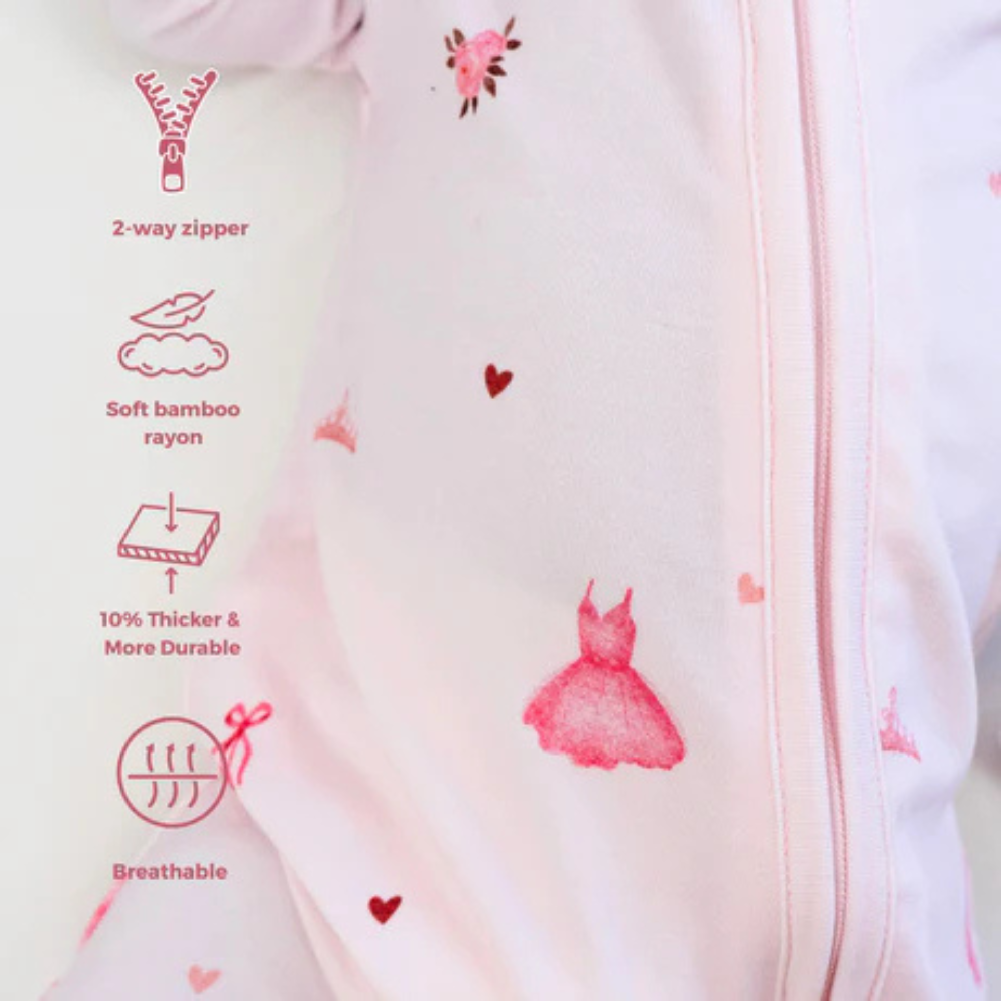 BELAN J Footed Zipper Sleeper - Ballerina