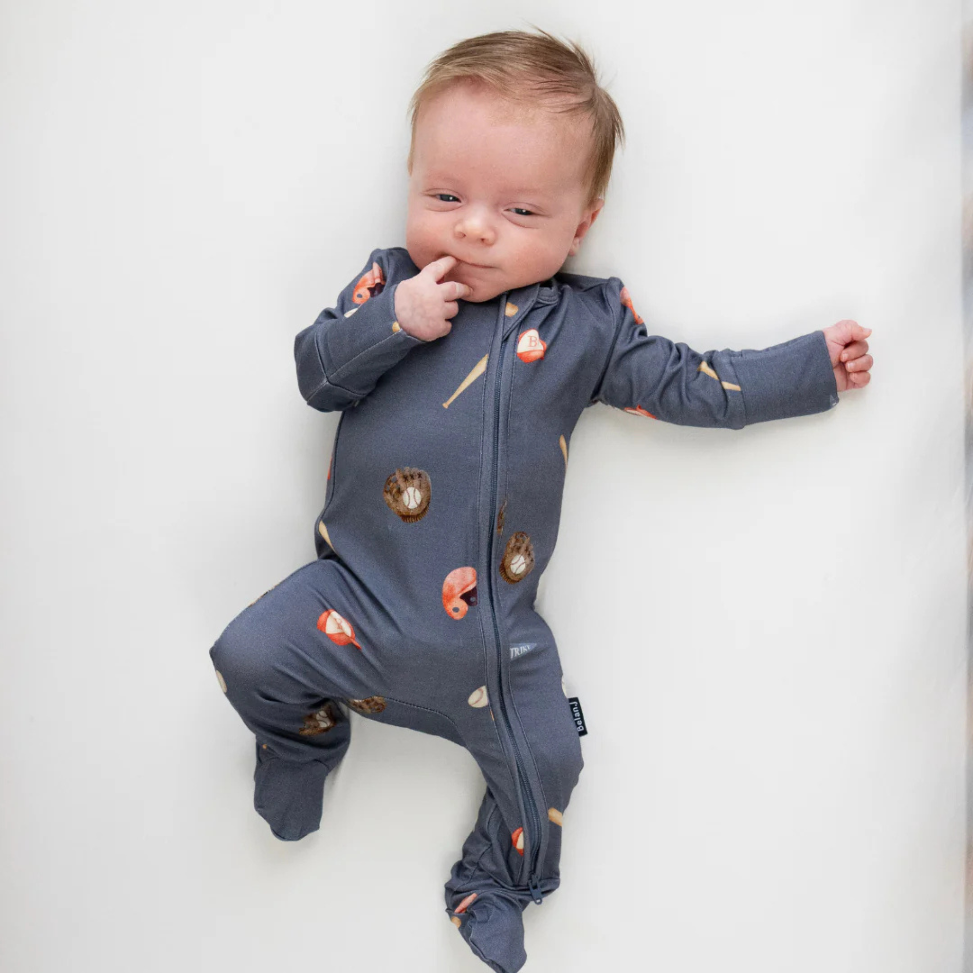 BELAN J Footed Zipper Sleeper - Baseball